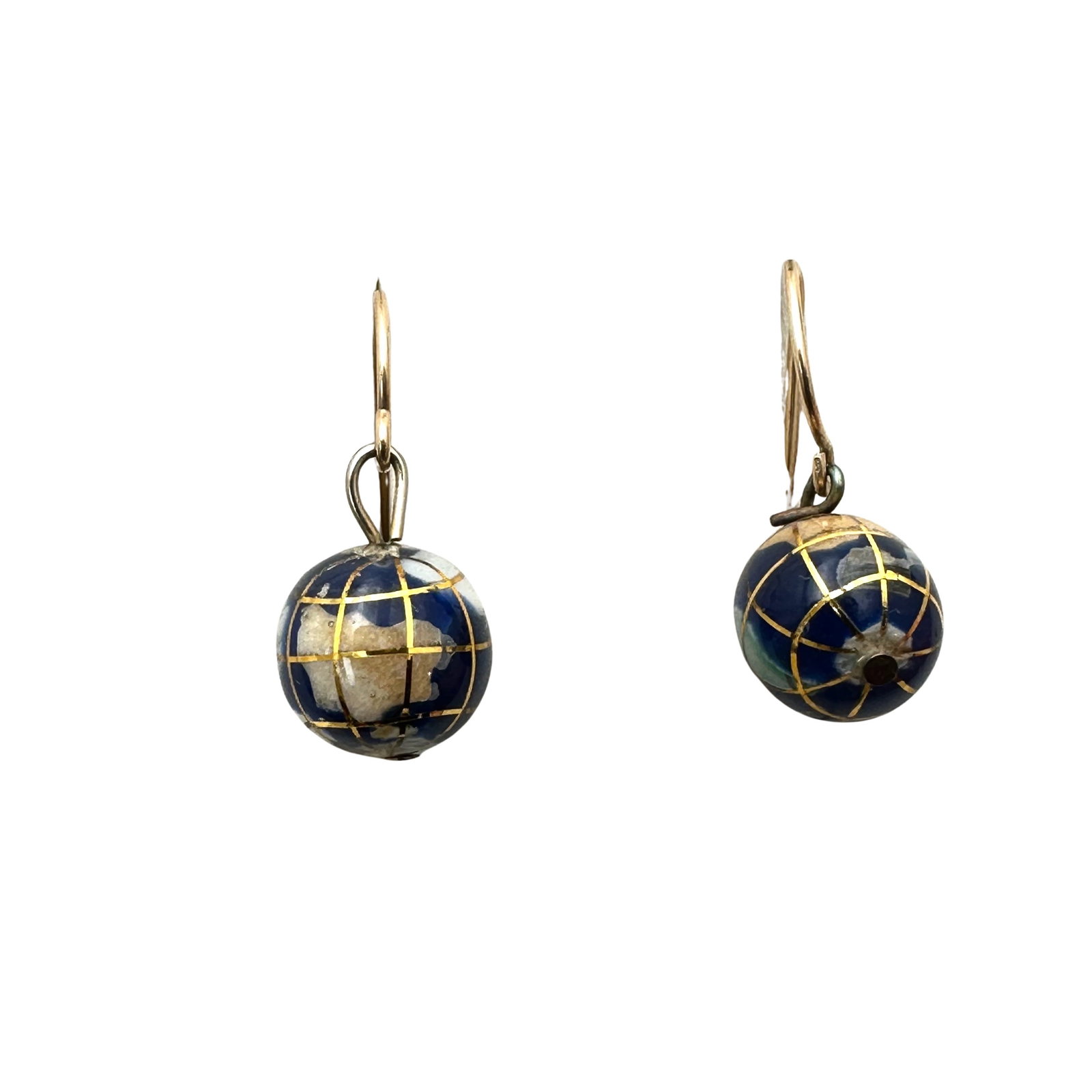 Gold Over Sterling Silver Gemstone Globe Pierced Earrings: Gold Over Sterling Silver Gemstone Globe Pierced Earrings