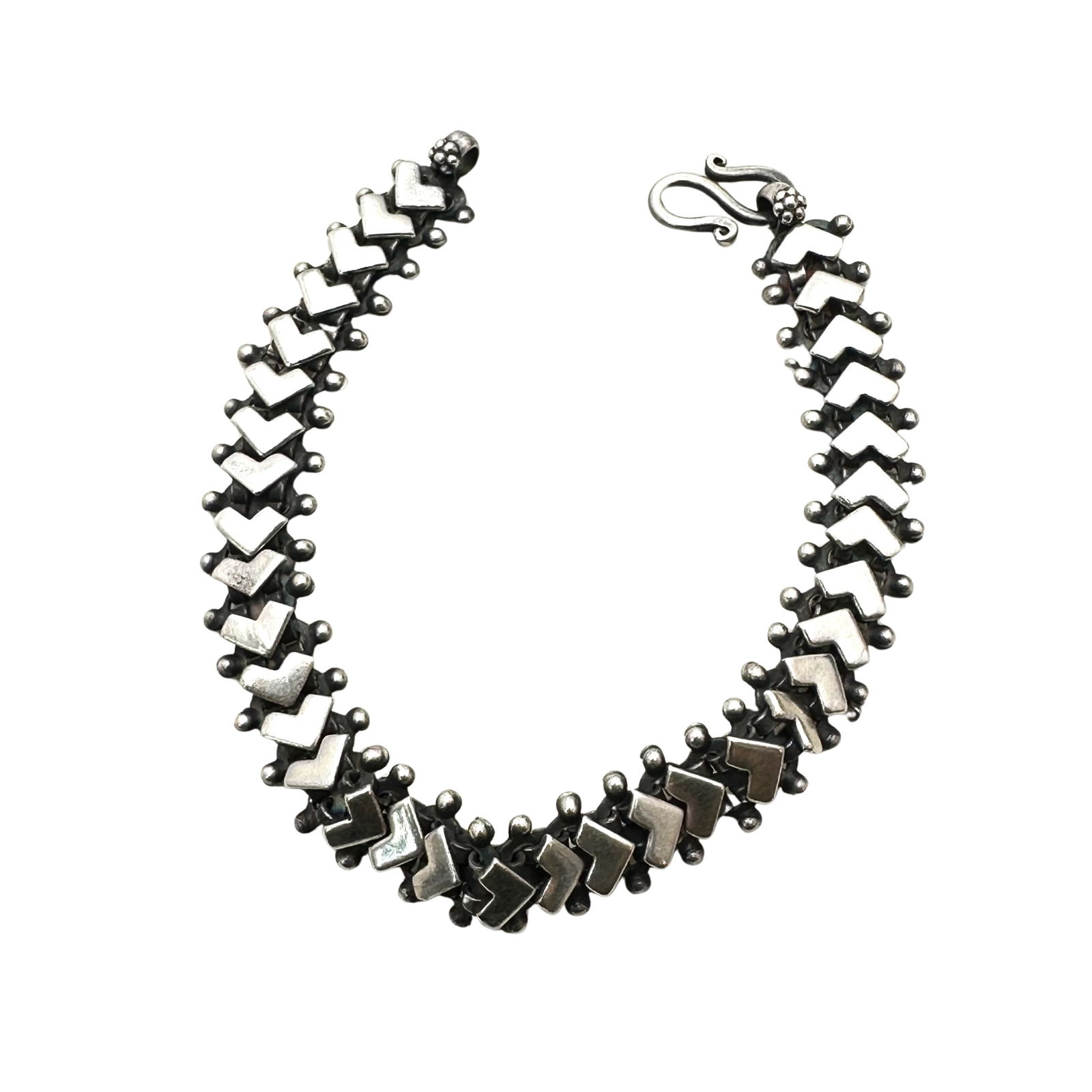 Vintage Ethnic Sterling Silver Bracelet 7.5 Inch (1 of 2)