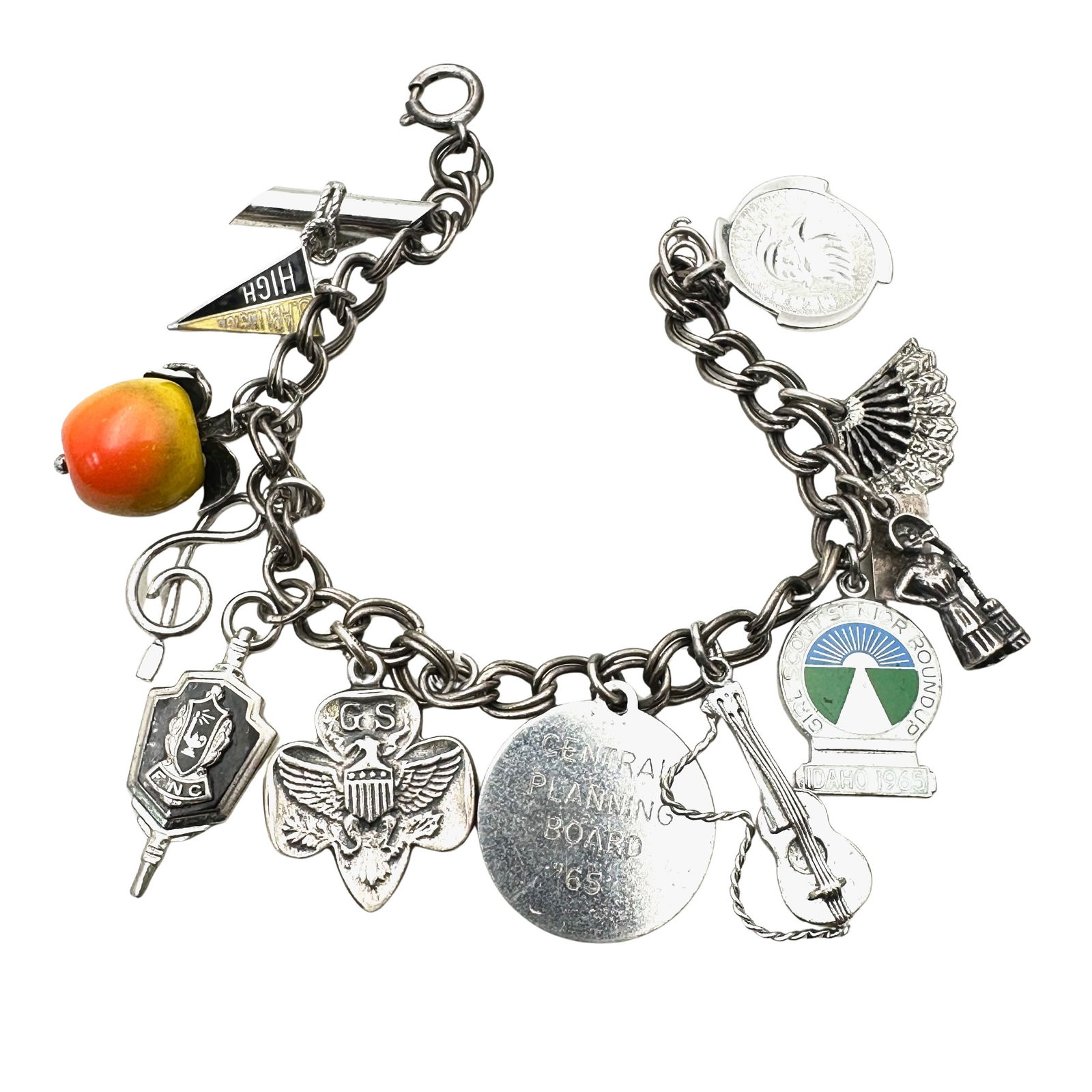 Vintage Sterling Silver Charm Bracelet 7 Inch 40 Grams (1 of 2)