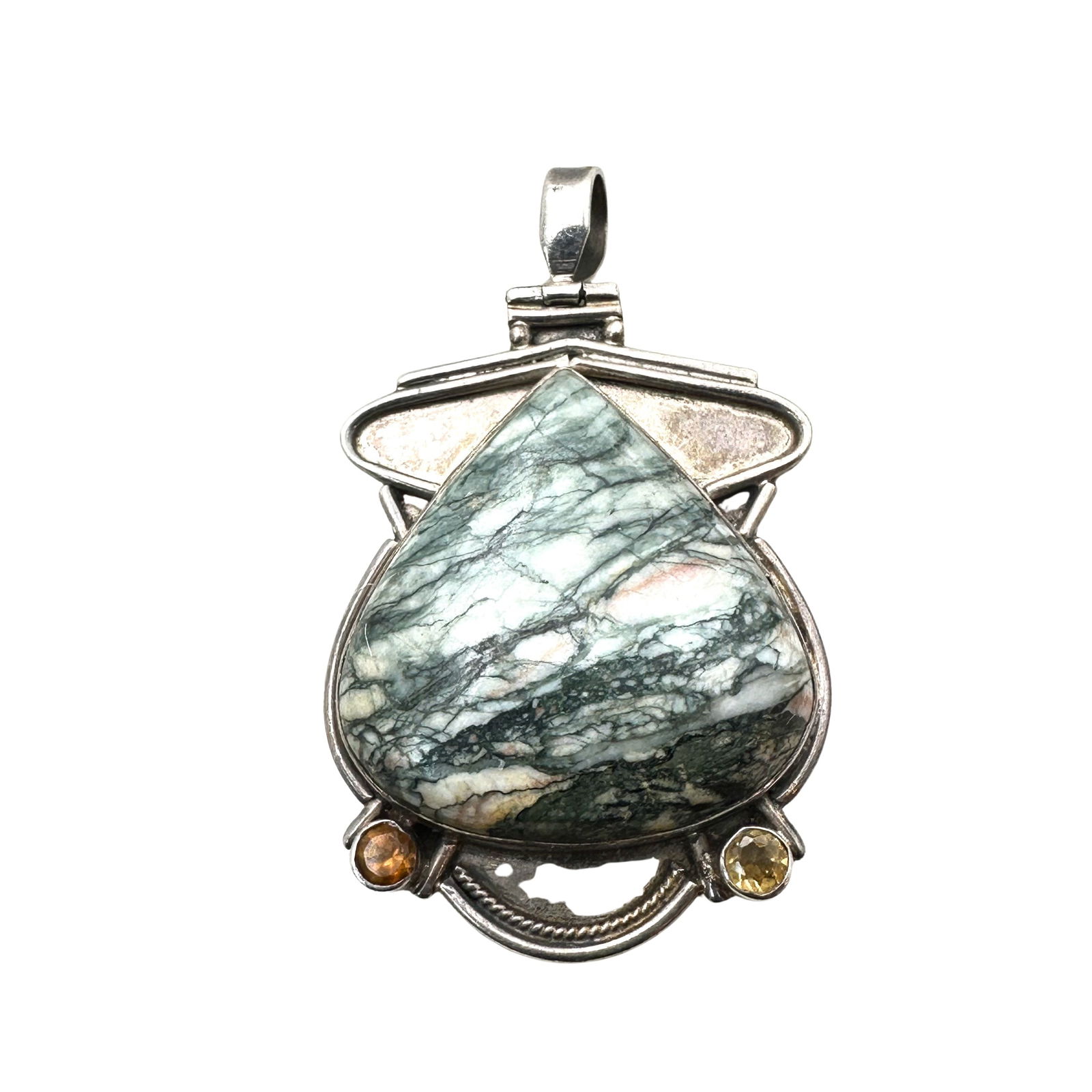 Sterling Silver Gemstone Pendant 2 Inch 18 Grams (1 of 2)