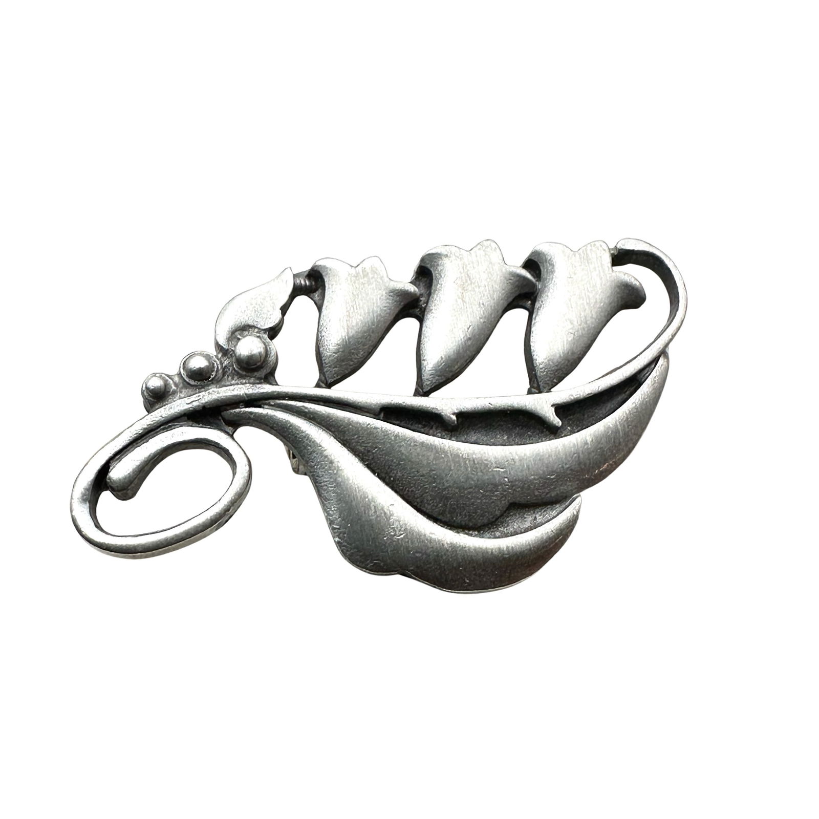 Vintage Sweden Rtennesmed Pewter Brooch Floral Artisan: Vintage Sweden Rtennesmed Pewter Brooch Floral Artisan