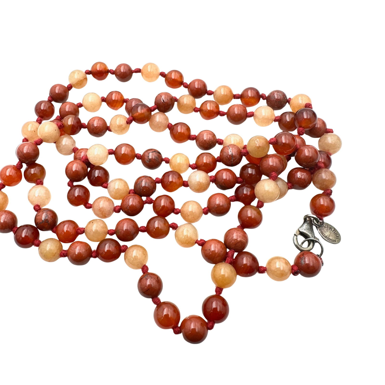 Ali Kahn Sterling Silver Carnelian Multi Gemstone Necklace 40 Inch (1 of 2)