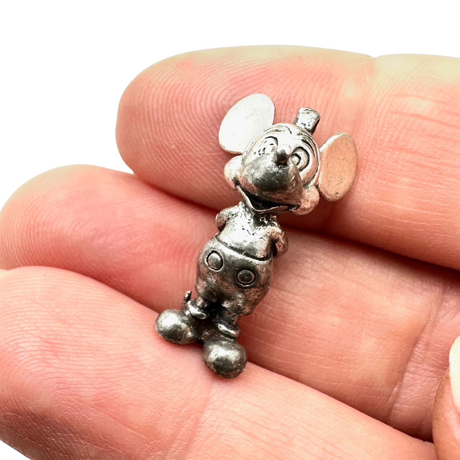 Vintage Disney Mickey Mouse Sterling Silver Pendant 1 Inch (1 of 2)