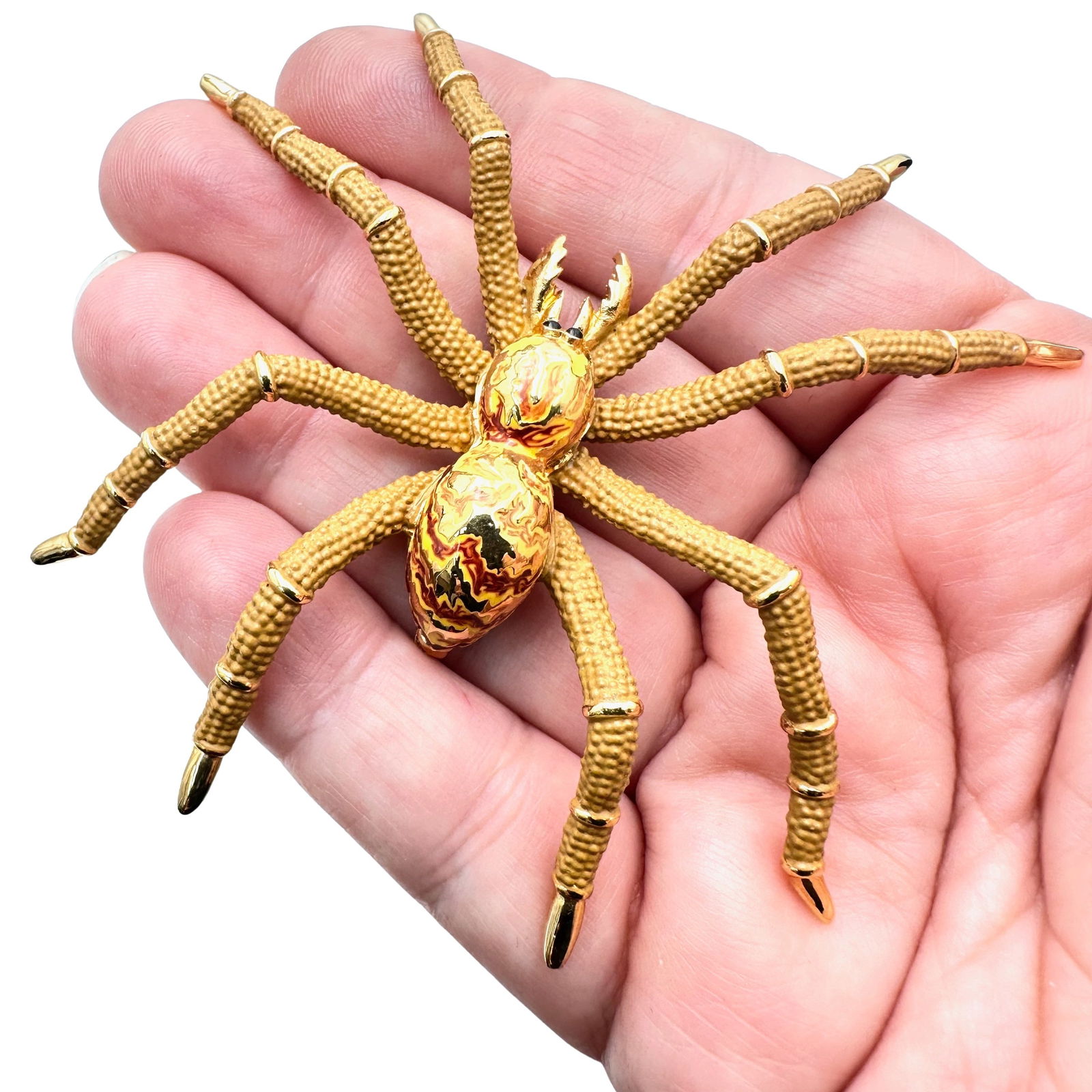 Vintage Joan Rivers Huge 3 Inch Gold Tone Spider Brooch Pin (1 of 2)