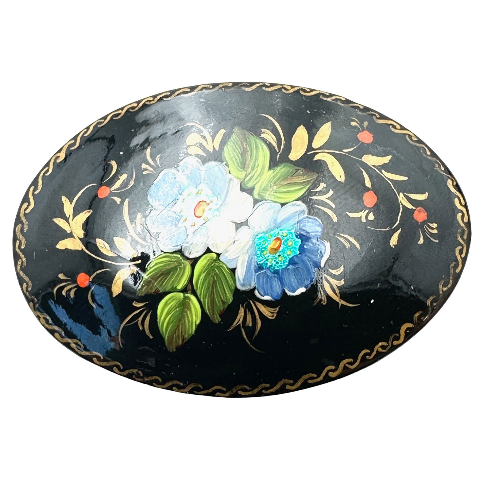 Vintage Hand Painted Russian Enamel Brooch Pin (1 of 2)