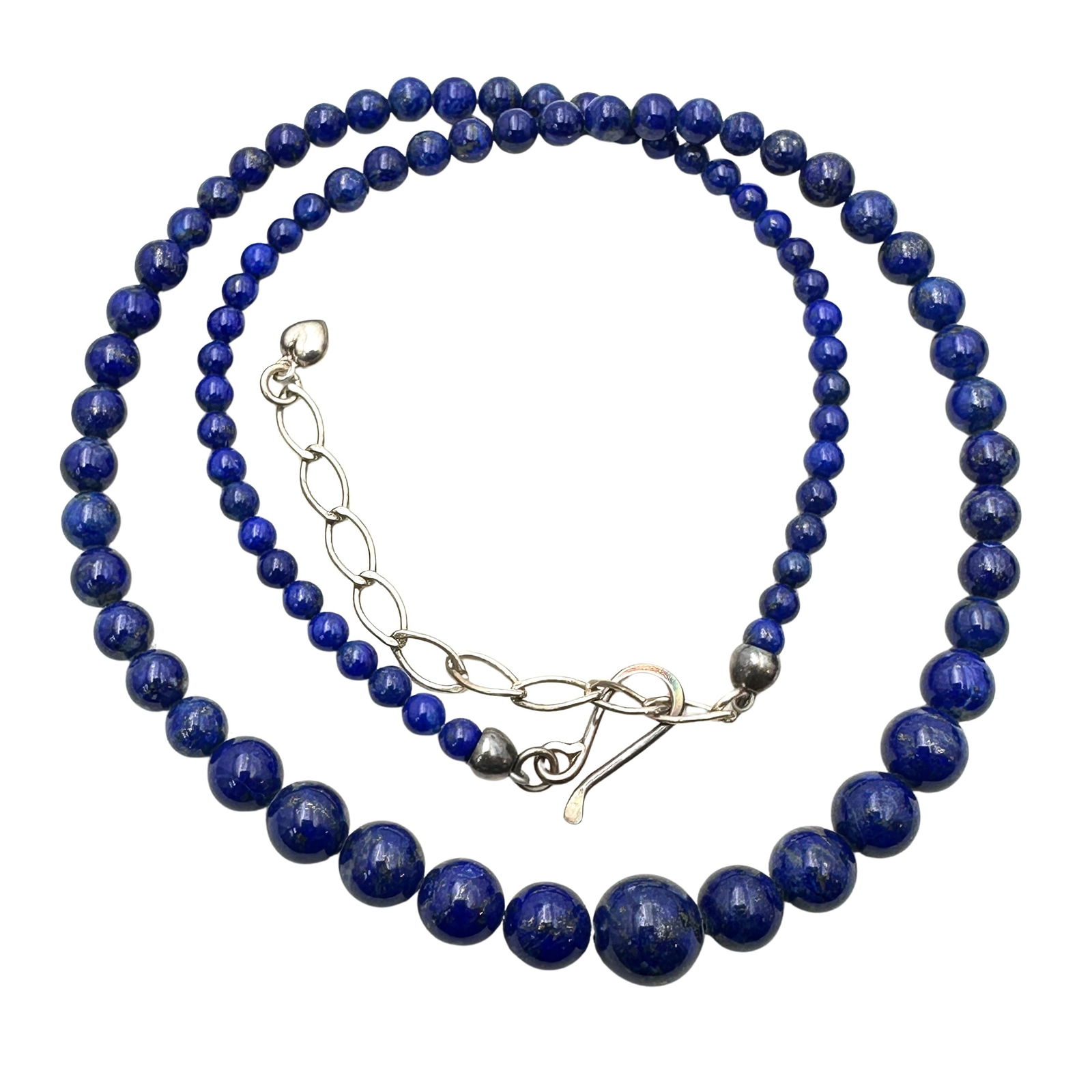 Jay King Lapis Lazuli Bead Sterling Silver Necklace 16 to 18 Inch (1 of 2)