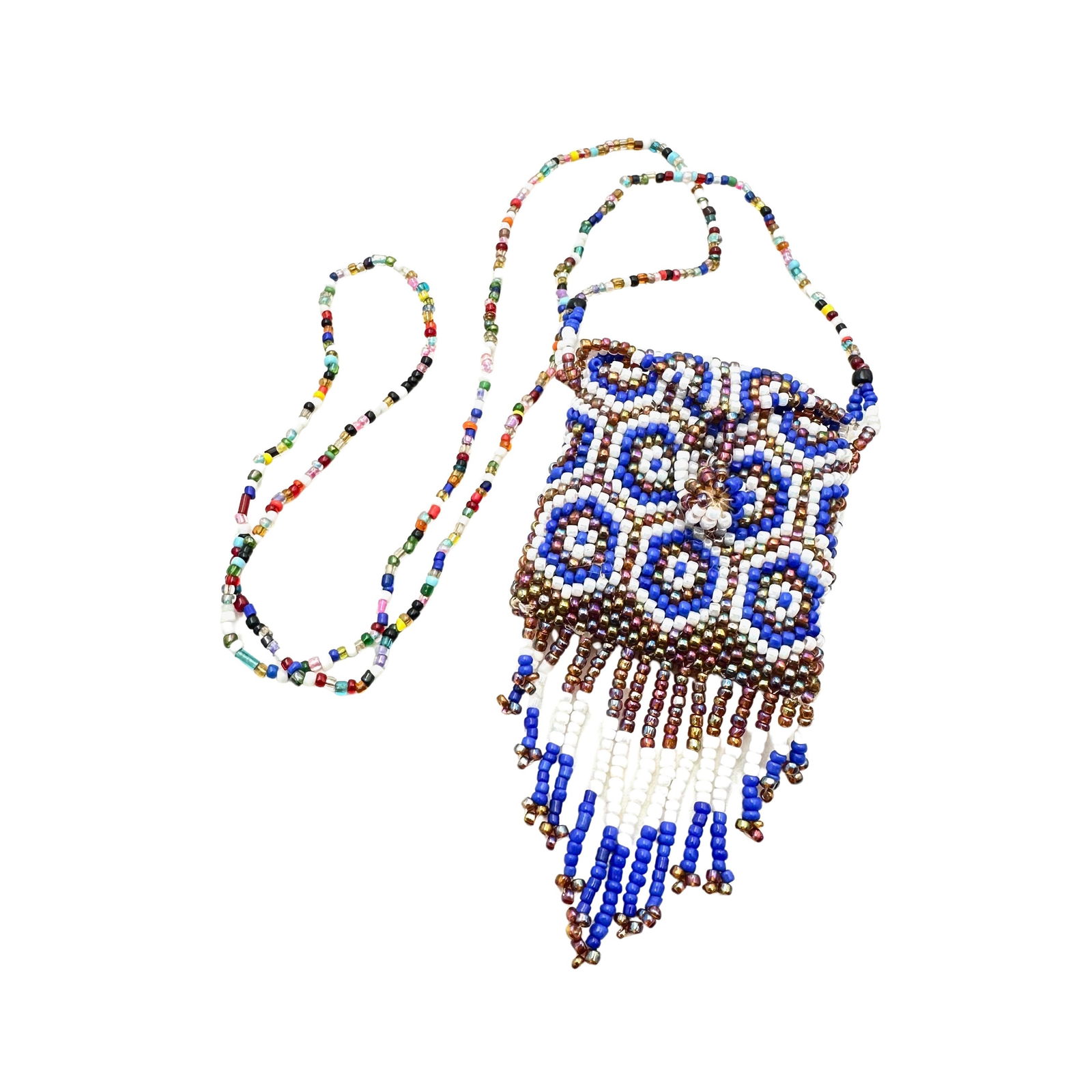 Vintage Glass Seed Bead Purse Necklace (1 of 2)