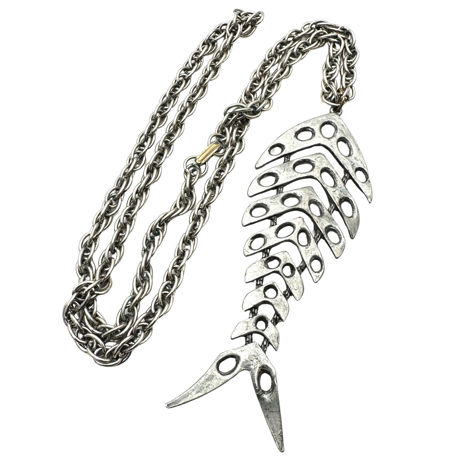 Vintage ART Arthur Pepper Silver Tone Fish Pendant Necklace (1 of 2)