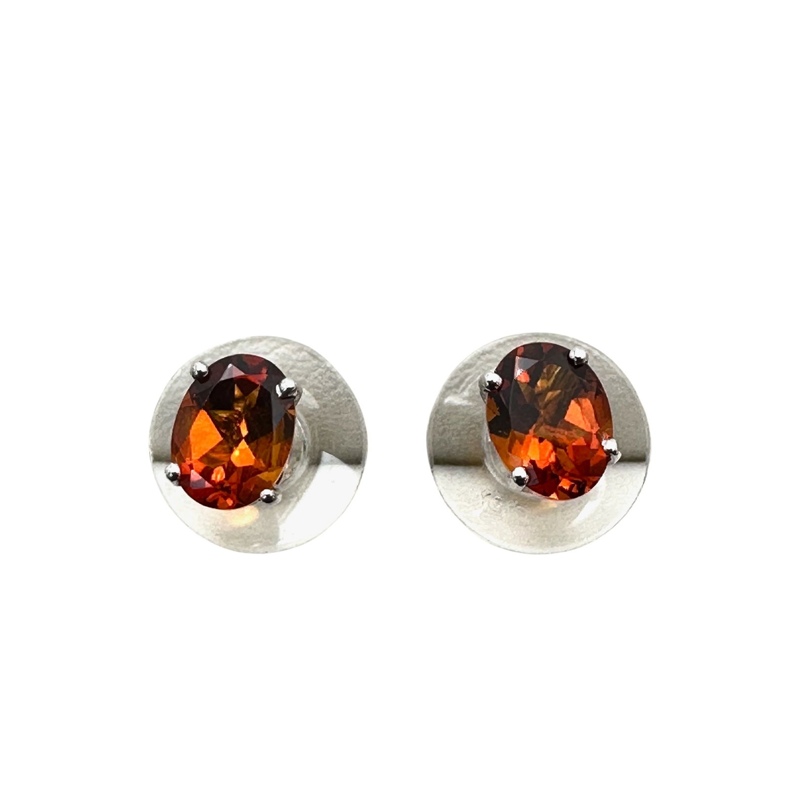 JTV NOS Madeira Citrine Sterling Silver Pierced Stud Earrings Unworn Condition (1 of 2)