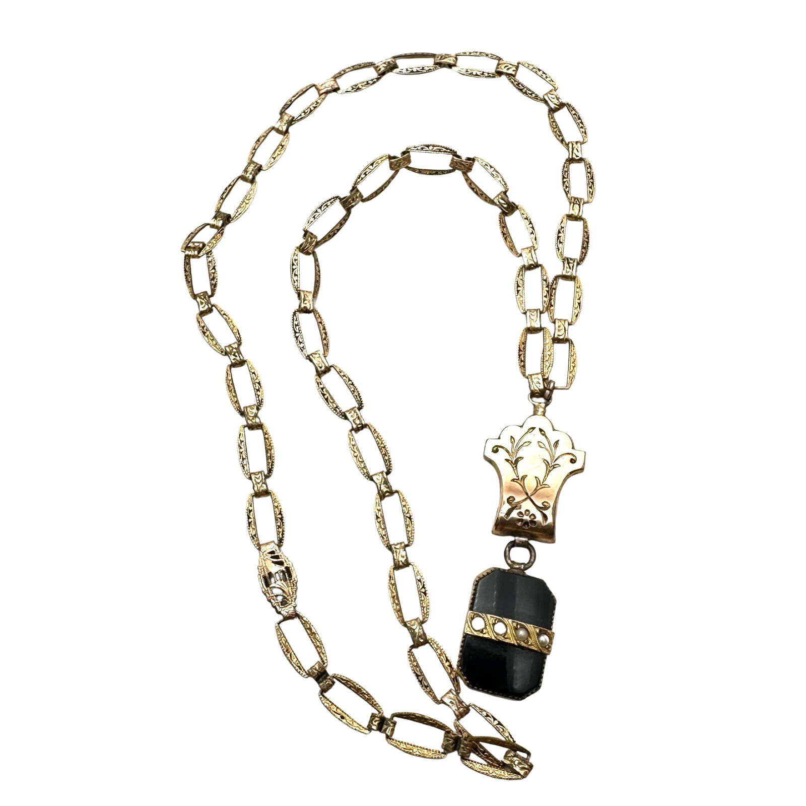 Antique Gold filled Book Chain Pendant Necklace 16 Inch (1 of 2)