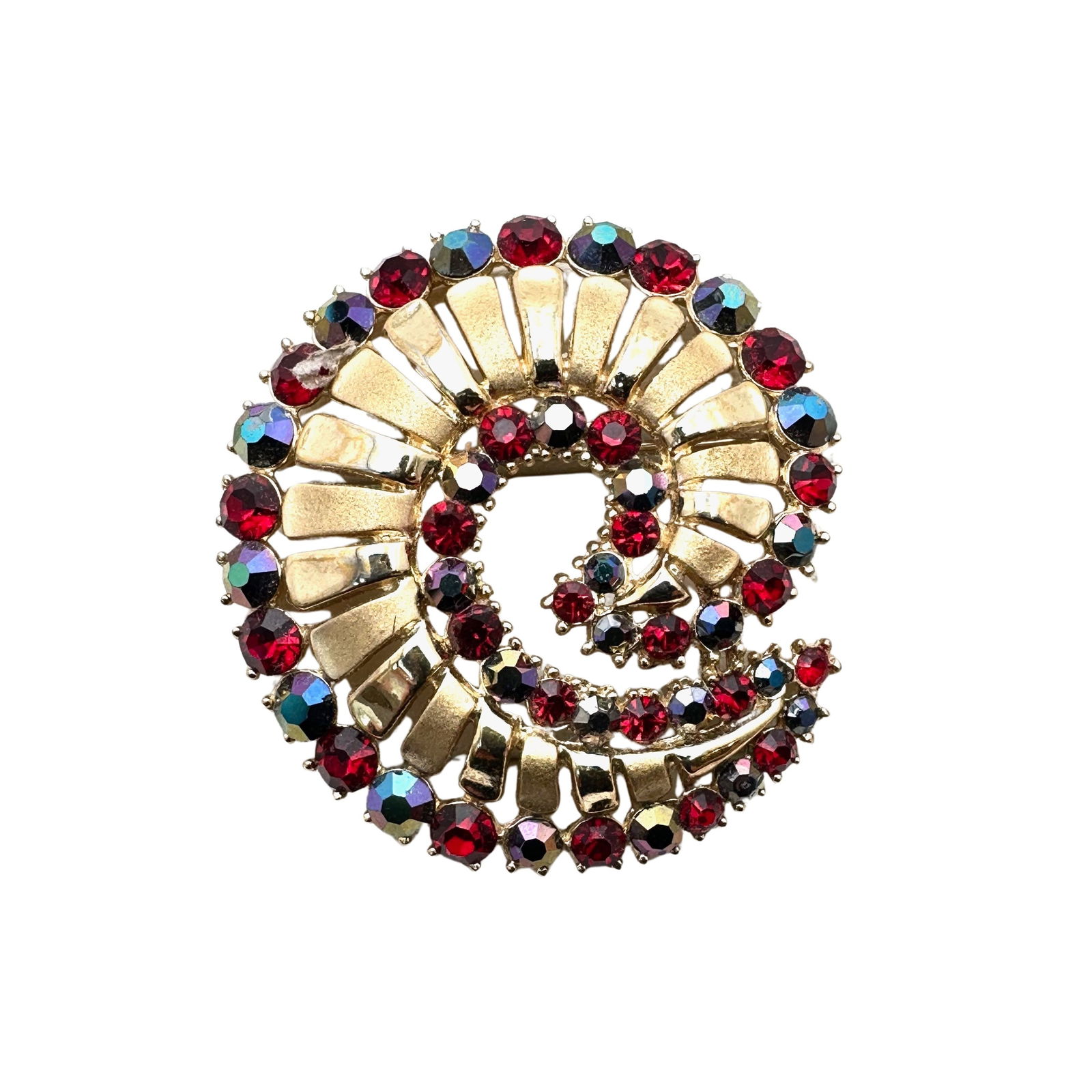 Vintage Trifari Gold Rhinestone Gold Tone Brooch Pin: Vintage Trifari Gold Rhinestone Gold Tone Brooch Pin