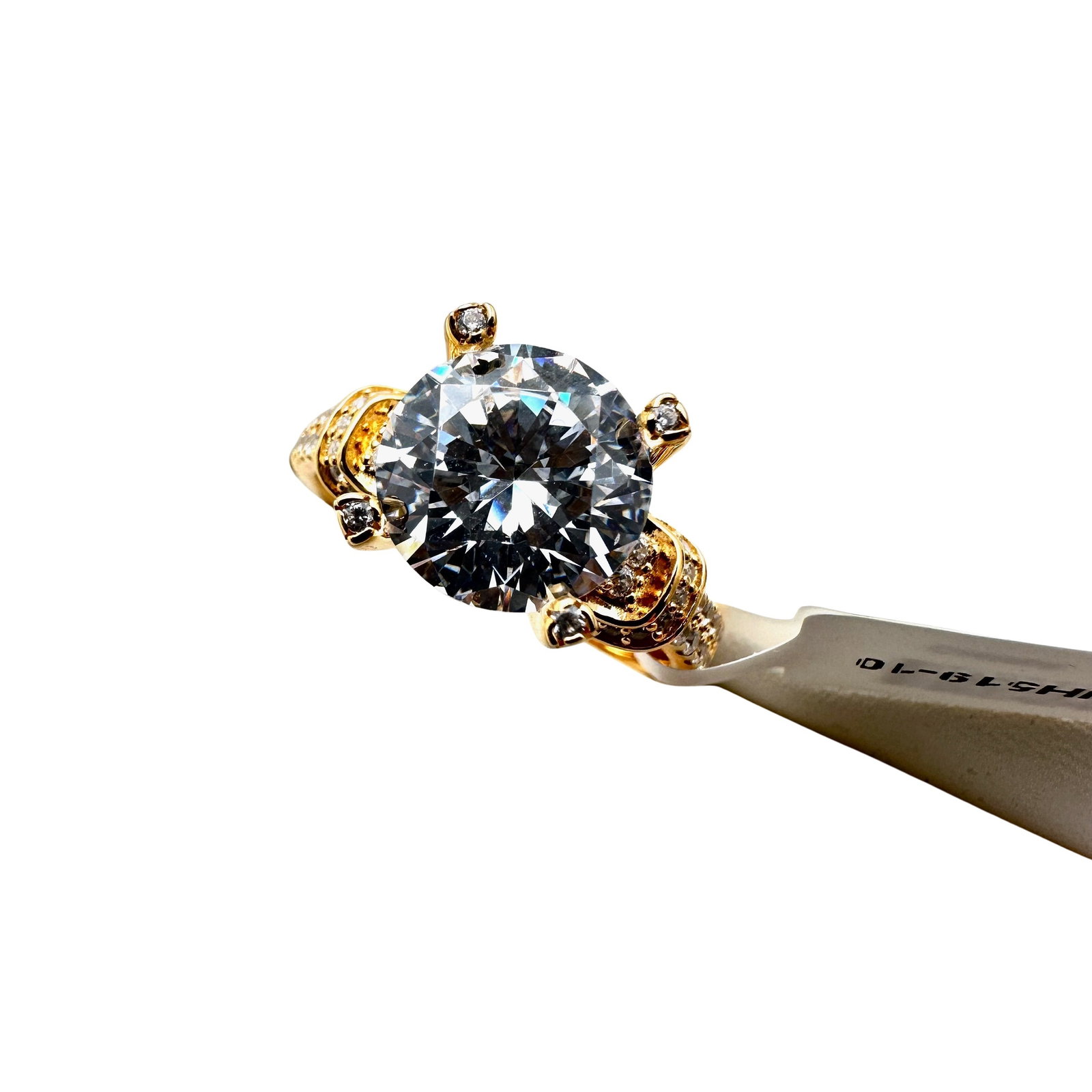Cubic Zirconia 18K Yellow Gold Over Sterling Silver Size 10 Unworn Condition: Cubic Zirconia 18K Yellow Gold Over Sterling Silver Size 10 Unworn Condition