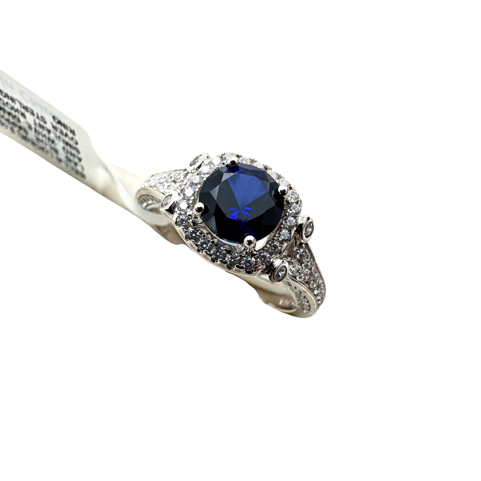 JTV Bella Luce Blue Sapphire CZ Sterling Silver Ring Size 10 Unworn Condition (1 of 2)