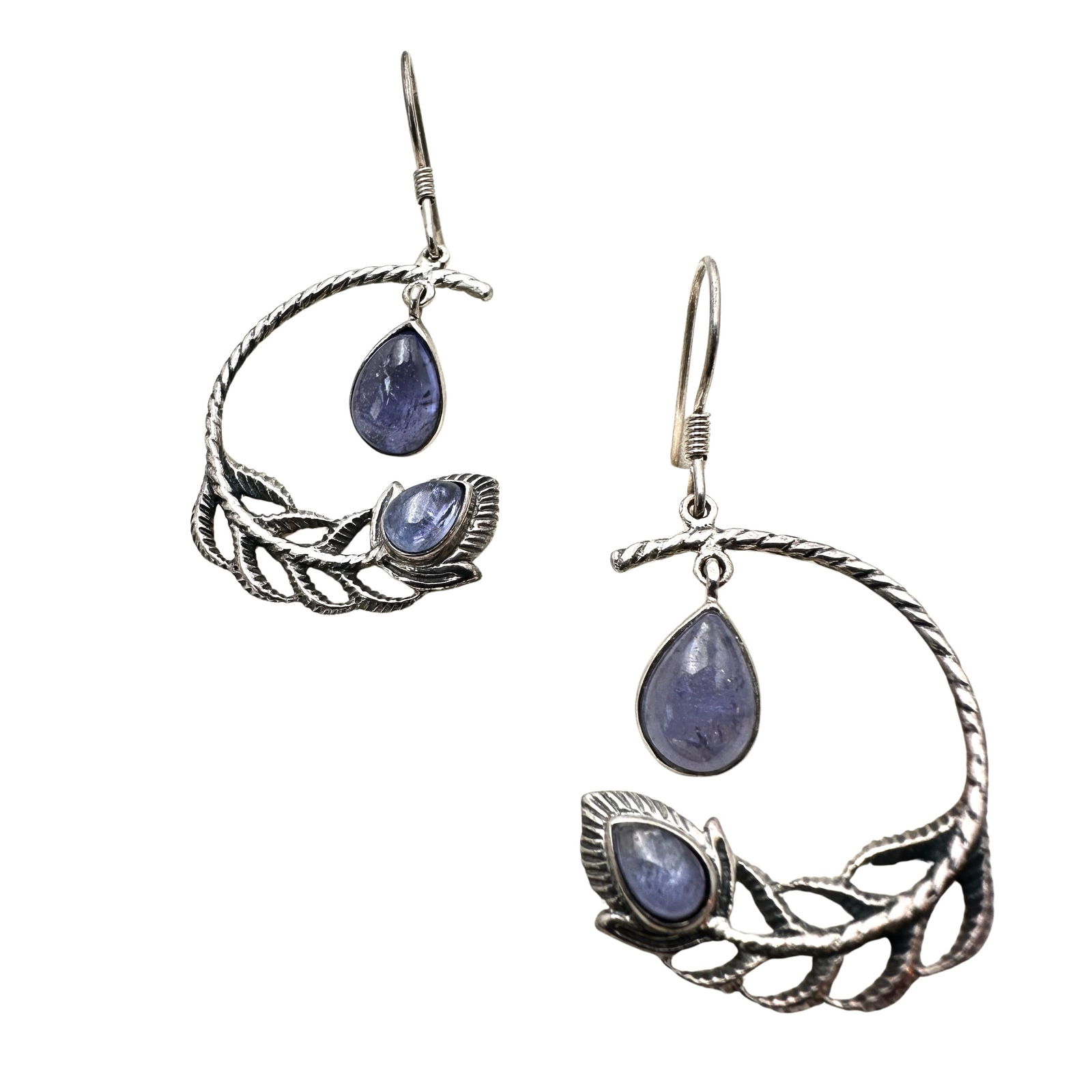 JTV Handcrafted Rainbow Moonstone Sterling Silver Pierced Chandelier Earrings (1 of 2)