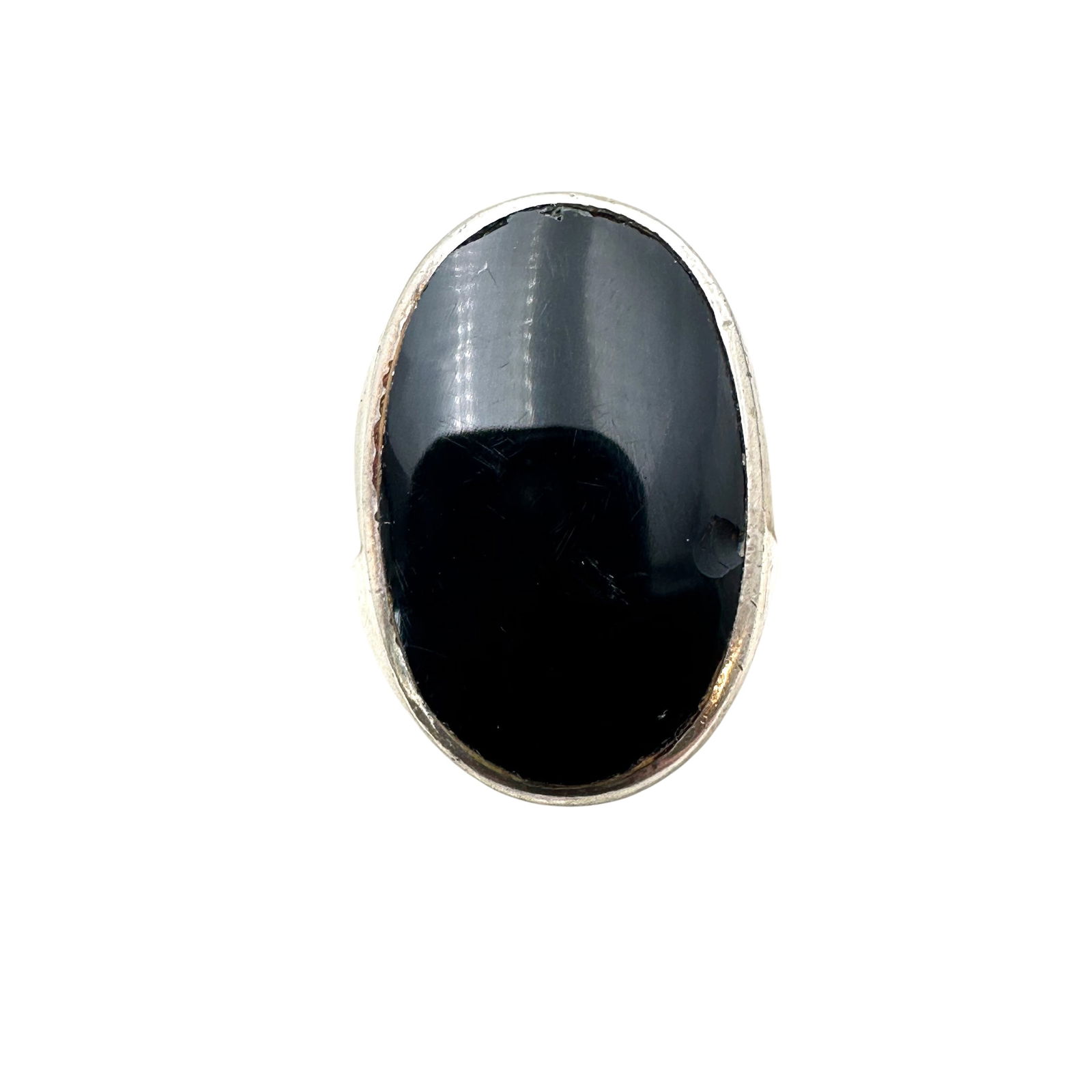 Vintage Mexico Sterling Silver Black Onyx Ring 12 Grams Size 10 (1 of 2)