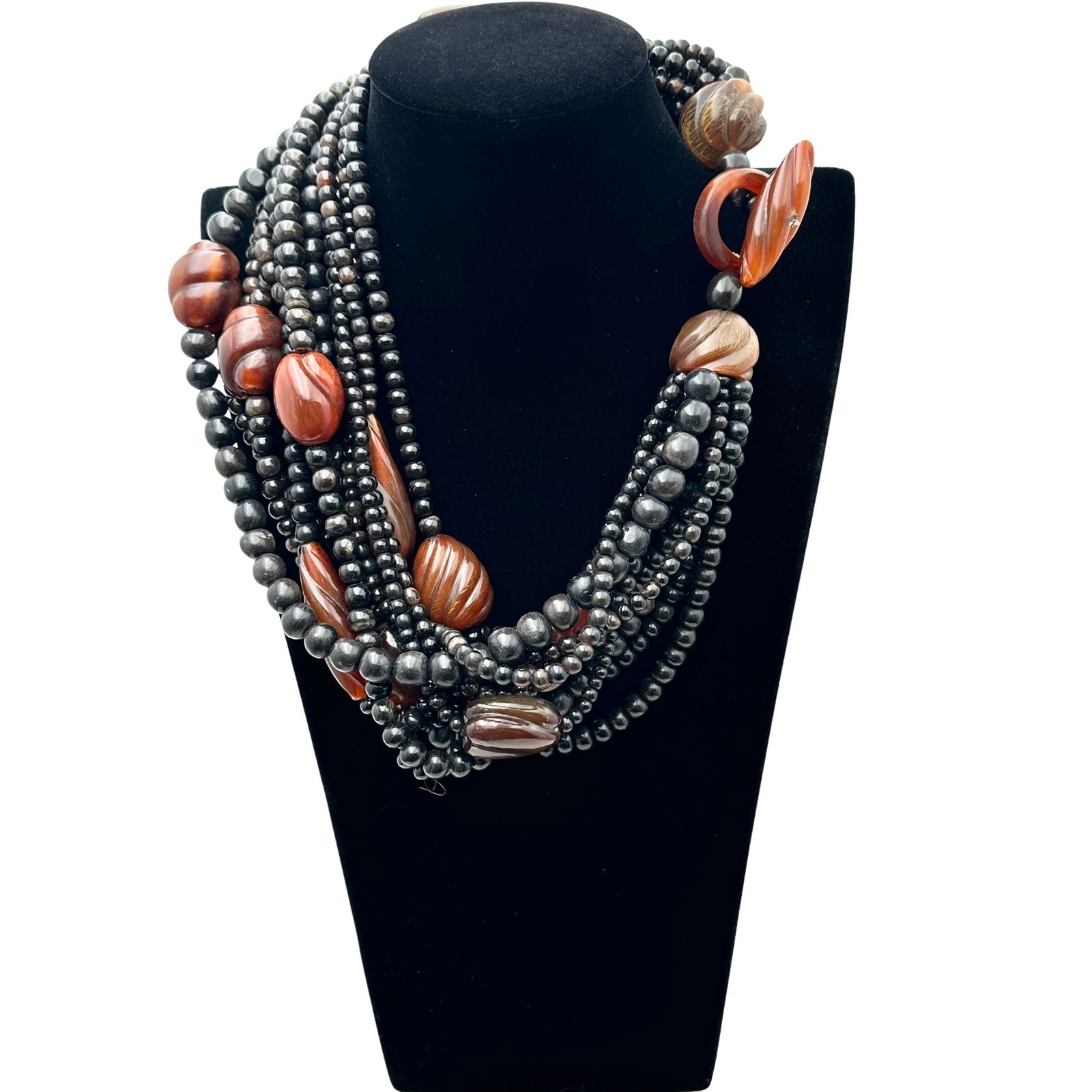 Vintge Unsigned  1970s Gerda Lynggaard Monies Multi Strand Runway Necklace HUGE (1 of 2)