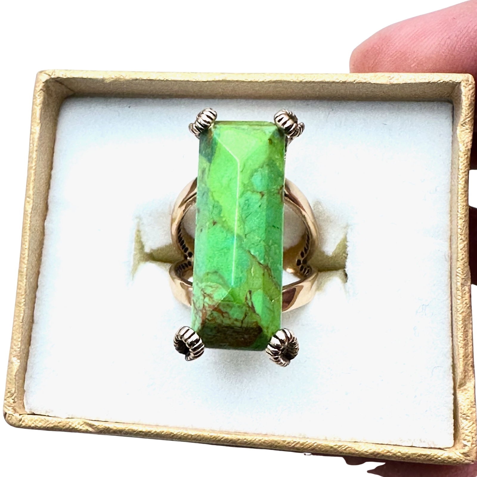 Barse Green Mohave Turquoise Bronze Ring Size 7 Original Box (1 of 2)