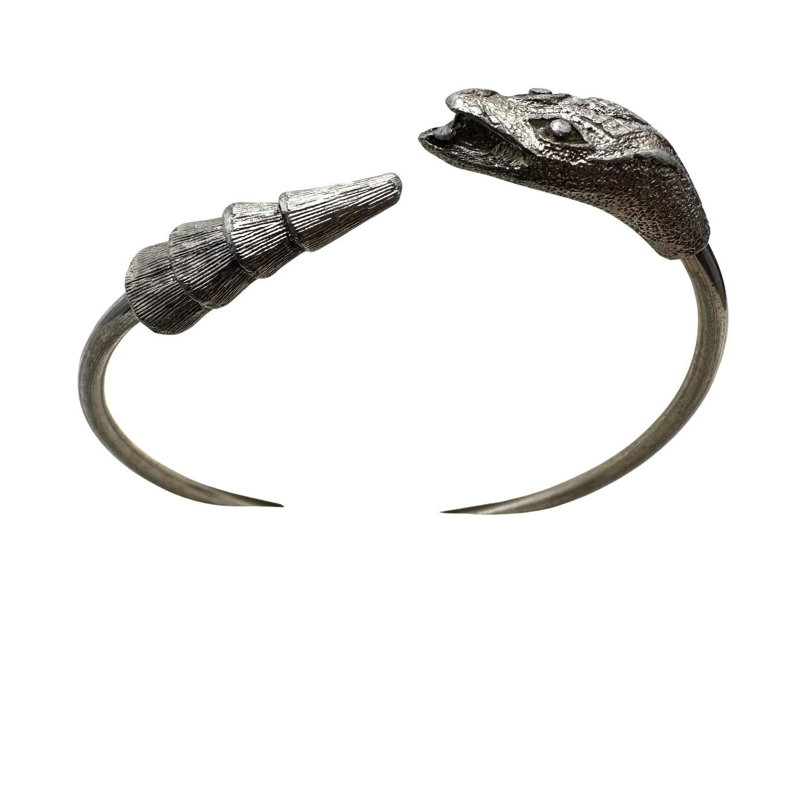Vintage Unusual Pot Metal Snake Cuff Bracelet: Vintage Unusual Pot Metal Snake Cuff Bracelet
