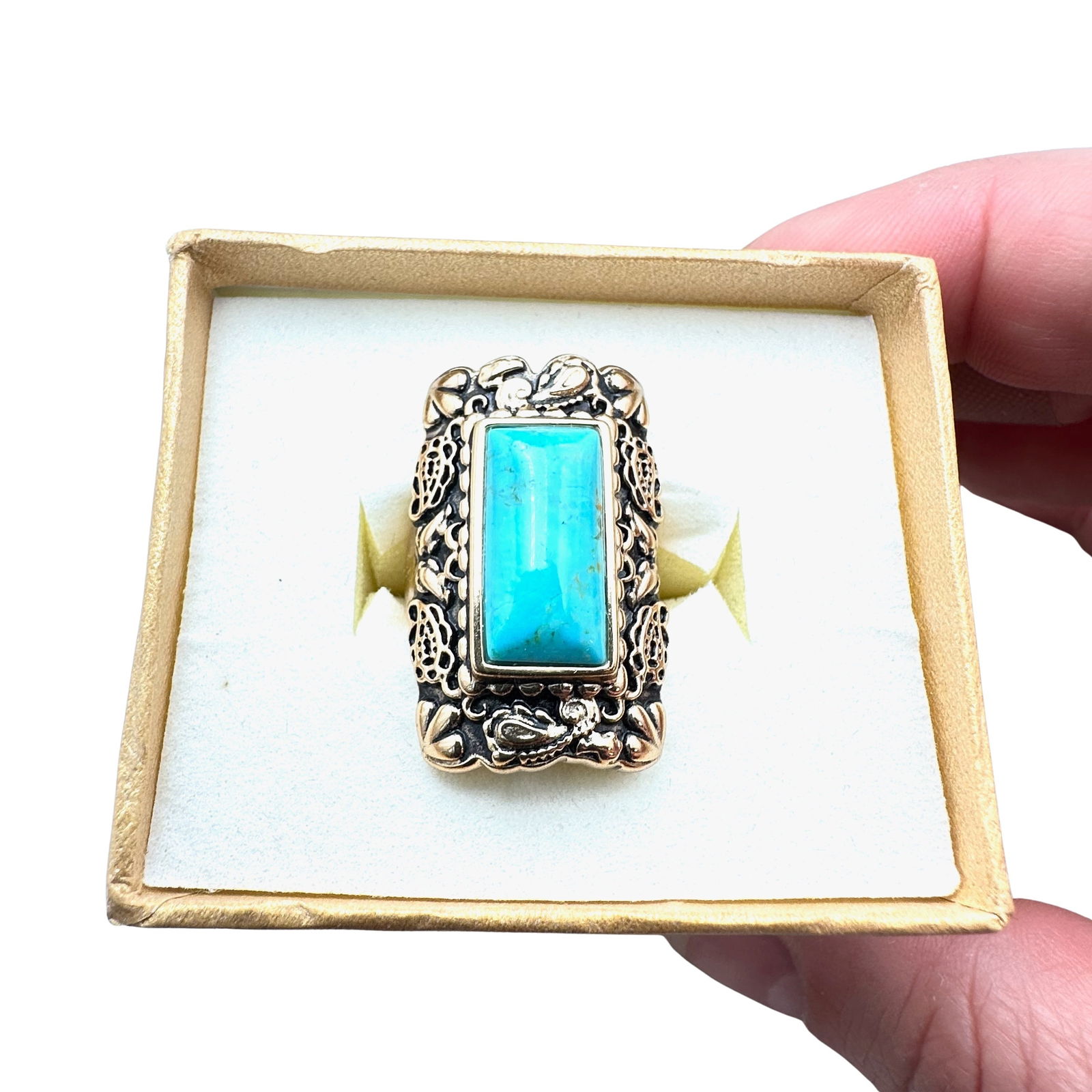 Barse Bronze Turquoise Ring Size 7 Original Box (1 of 2)