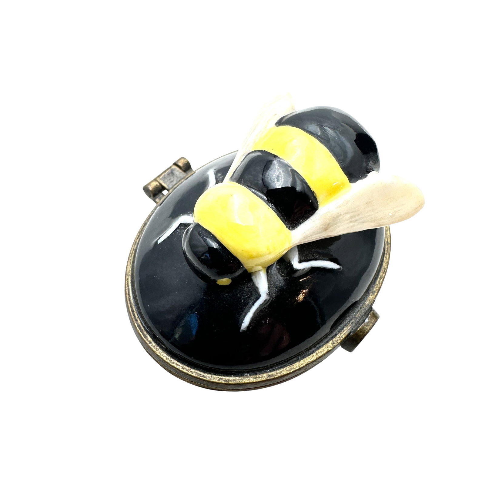 Vintage Ceramic Bee Happy Bumble Bee Trinket Box: Vintage Ceramic Bee Happy Bumble Bee Trinket Box