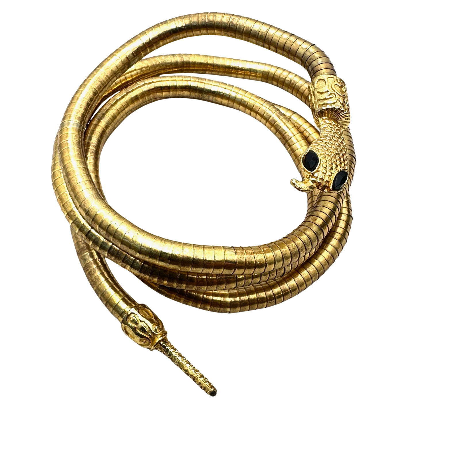 Vintage Gold Tone Snake Upper Arm Wrap or Bracelet Egyptian Revival (1 of 2)