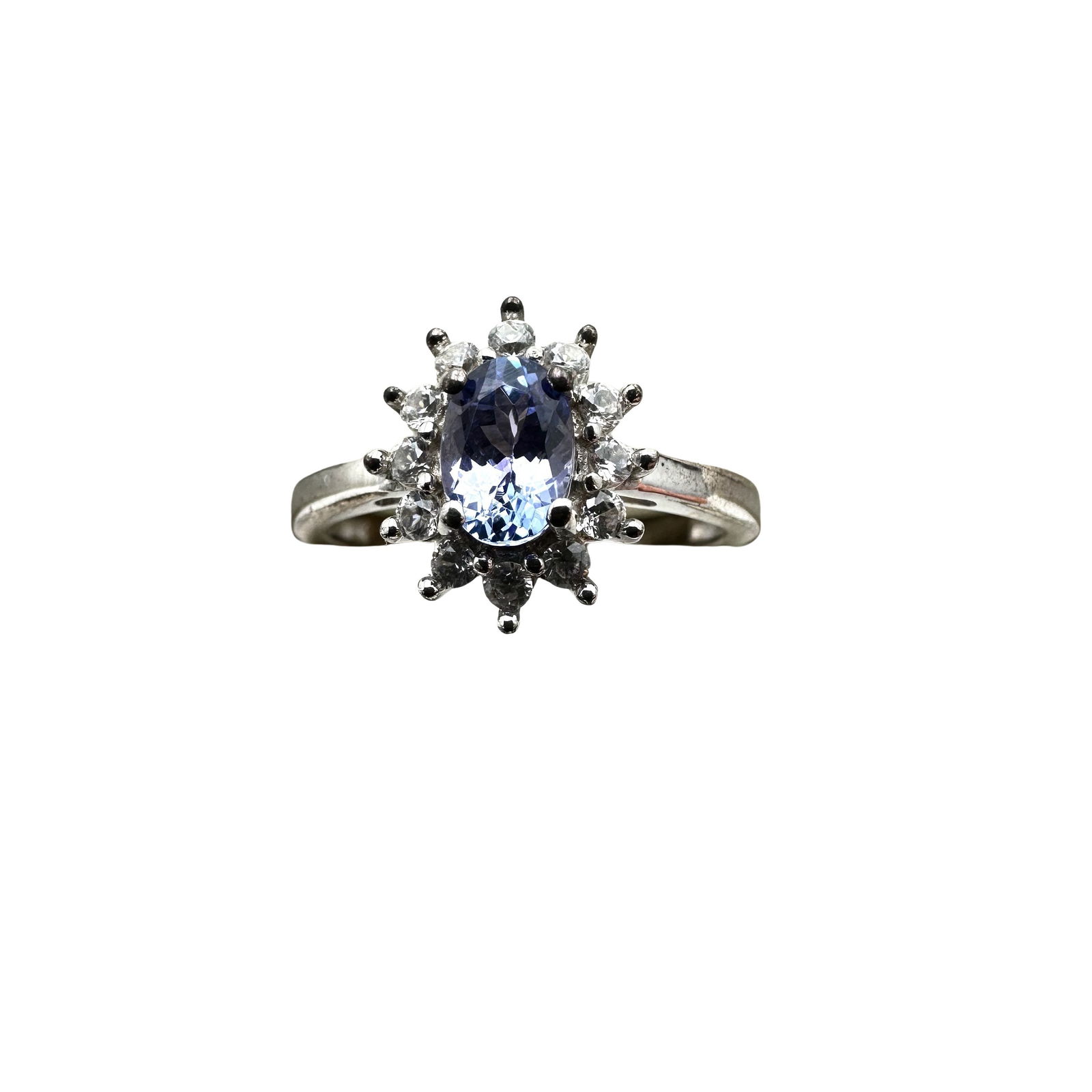 Tanzanite White Spinel Sterling Silver Ring Size 8 (1 of 2)