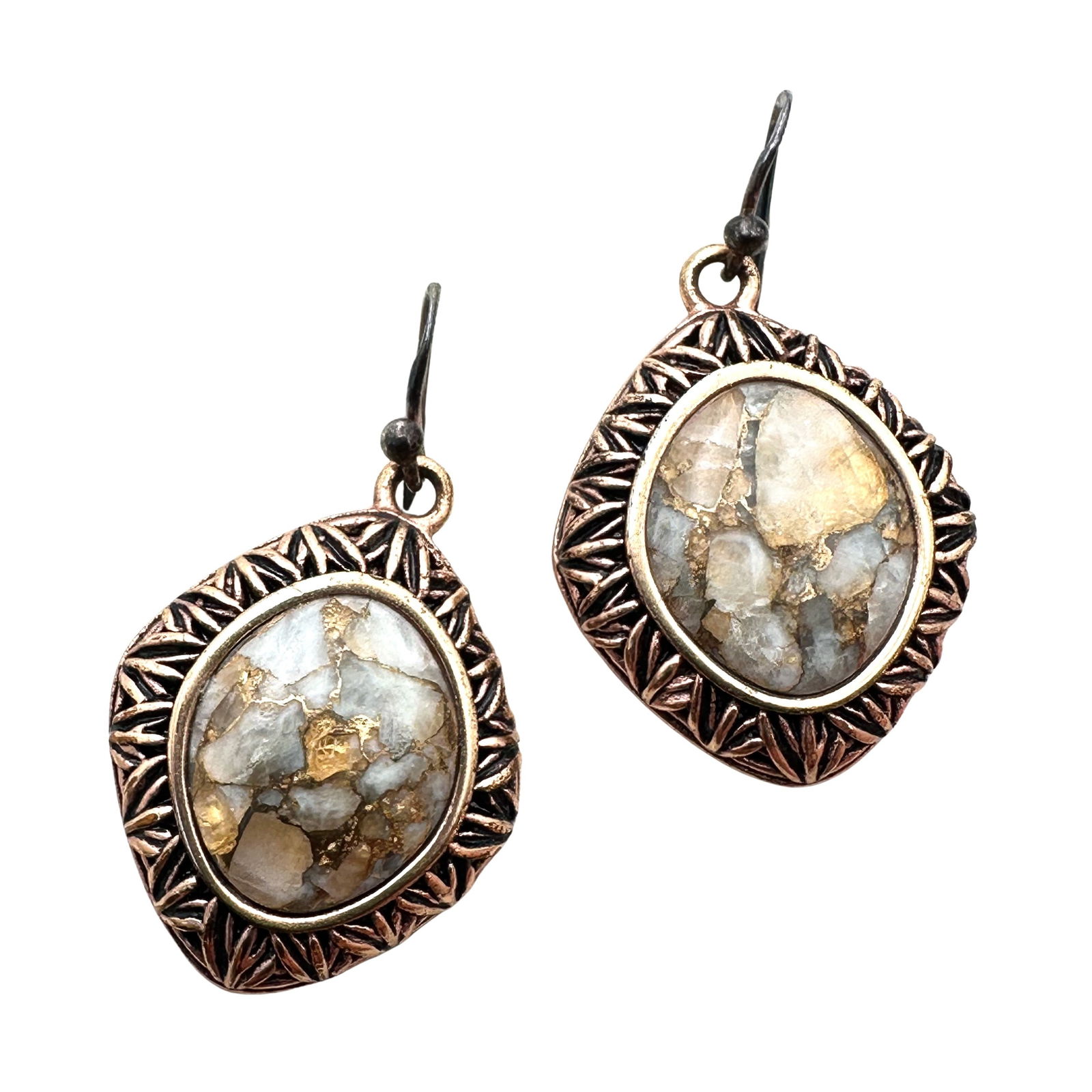Barse Gemstone Copper Pierced Chandelier Earrrings: Barse Gemstone Copper Pierced Chandelier Earrrings