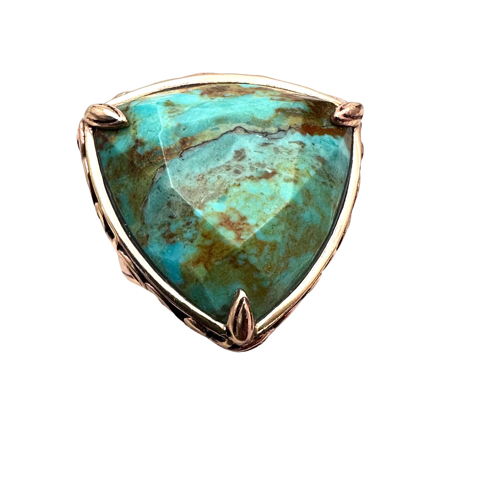 Barse Turquoise Copper Statement Ring Size 6 (1 of 2)