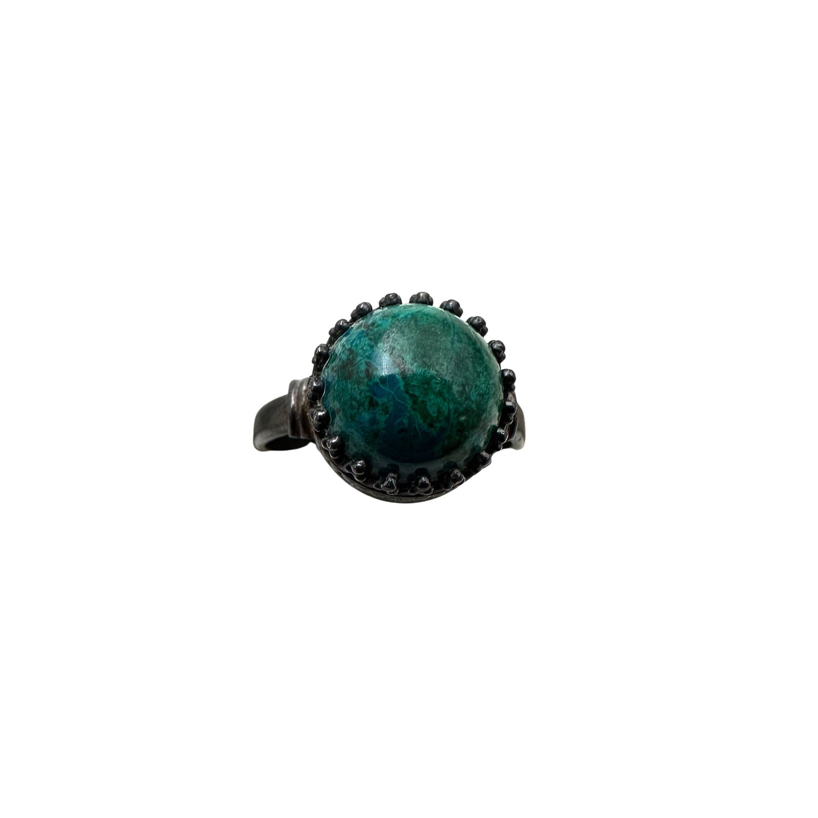 Vintage Blue Green Gemstone Sterling Silver Ring Size 6.5 (1 of 2)