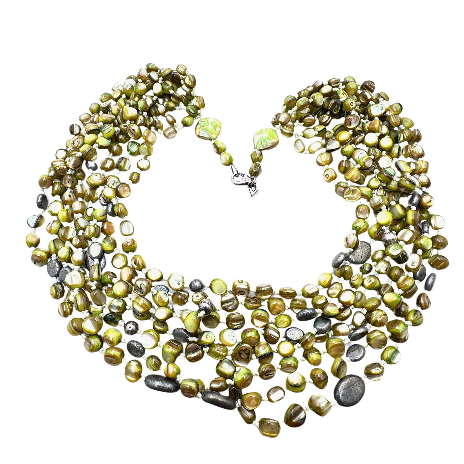 Silpada Sterling Silver Multi Stand Pearl Necklace 18 Inch (1 of 2)