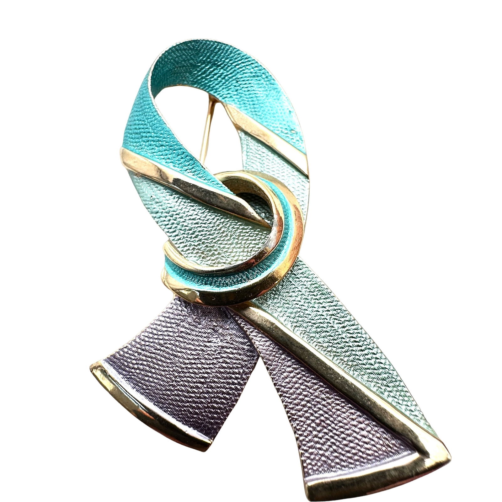 Vintage Hobe' Pastel Enamel Gold Tone Brooch Pin 2.5 Inch: Vintage Hobe' Pastel Enamel Gold Tone Brooch Pin 2.5 Inch