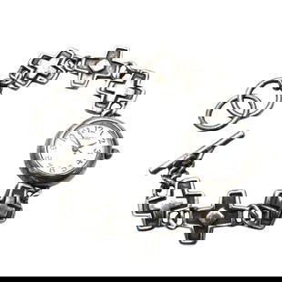 Vintage Fossil Sterling Silver Watch Toggle Clasp37 Grams 7 Inch: Vintage Fossil Sterling Silver Watch Toggle Clasp37 Grams 7 Inch