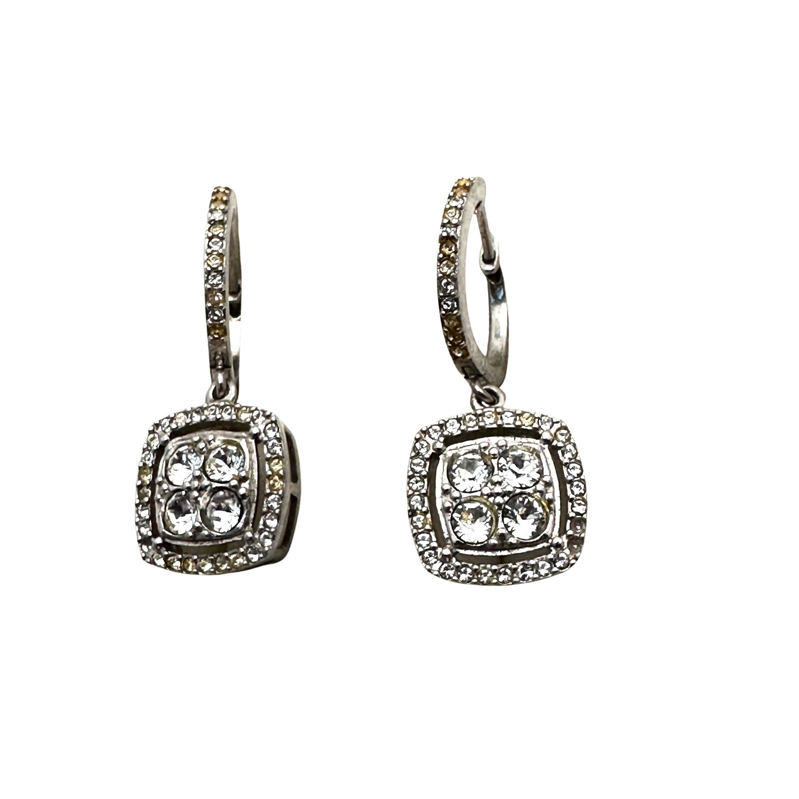 Judith Ripka Cubic Zirconia Sterling Silver Chandelier Pierced Earrings: Judith Ripka Cubic Zirconia Sterling Silver Chandelier Pierced Earrings