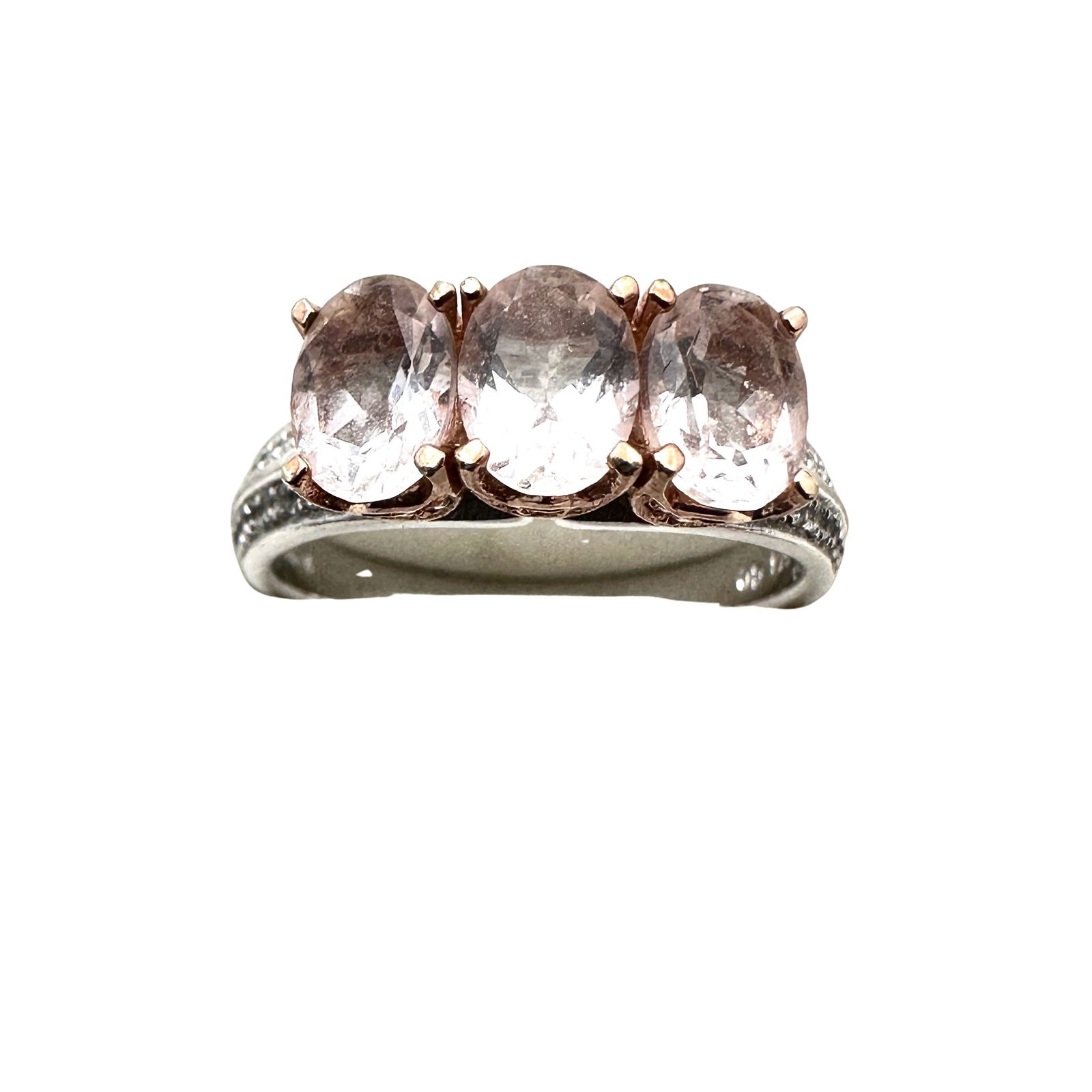 Pink Morganite Sterling Silver Ring Size 9 (1 of 2)