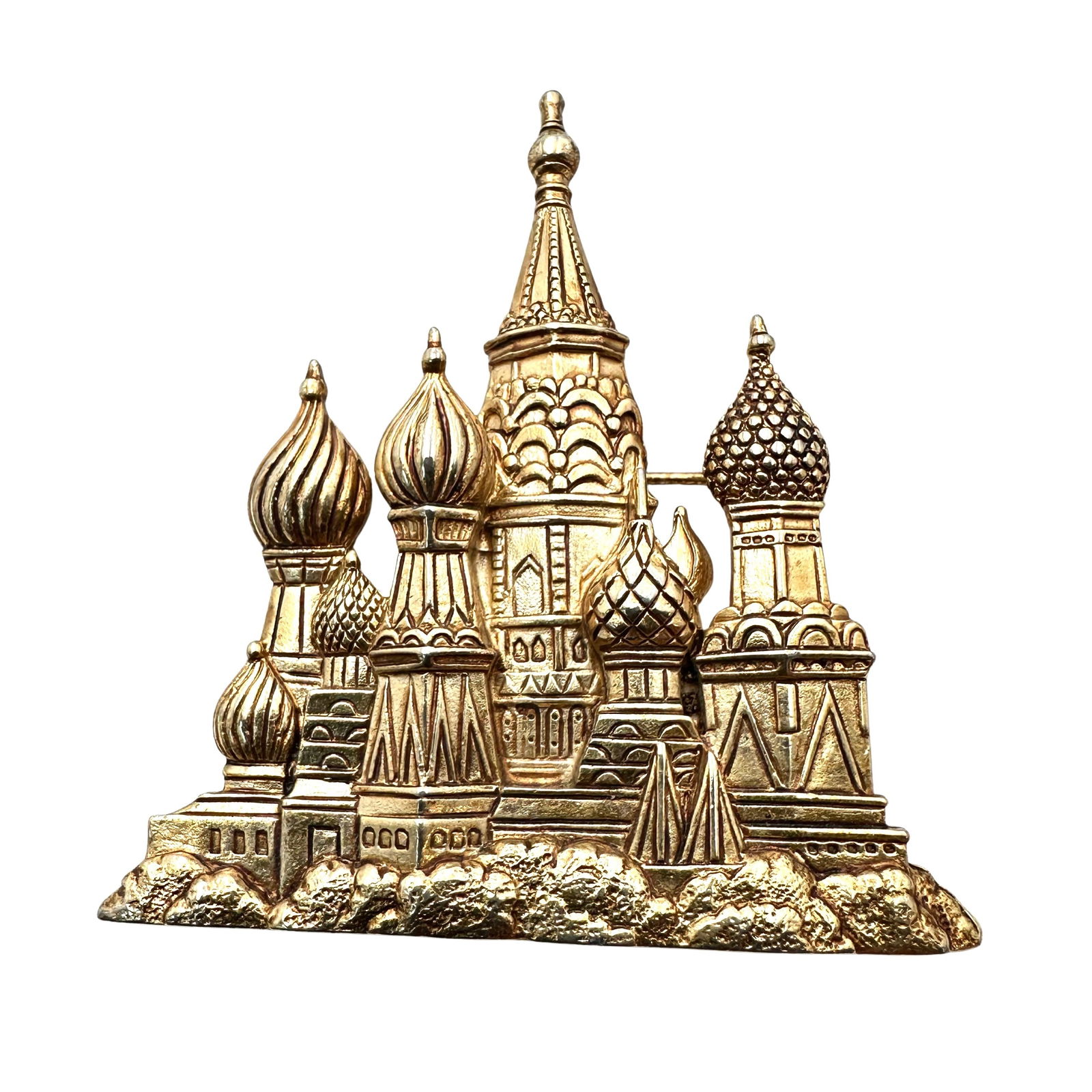 Vintage JJ Gold Tone Russian Castle Brooch Pin Gold Tone: Vintage JJ Gold Tone Russian Castle Brooch Pin Gold Tone