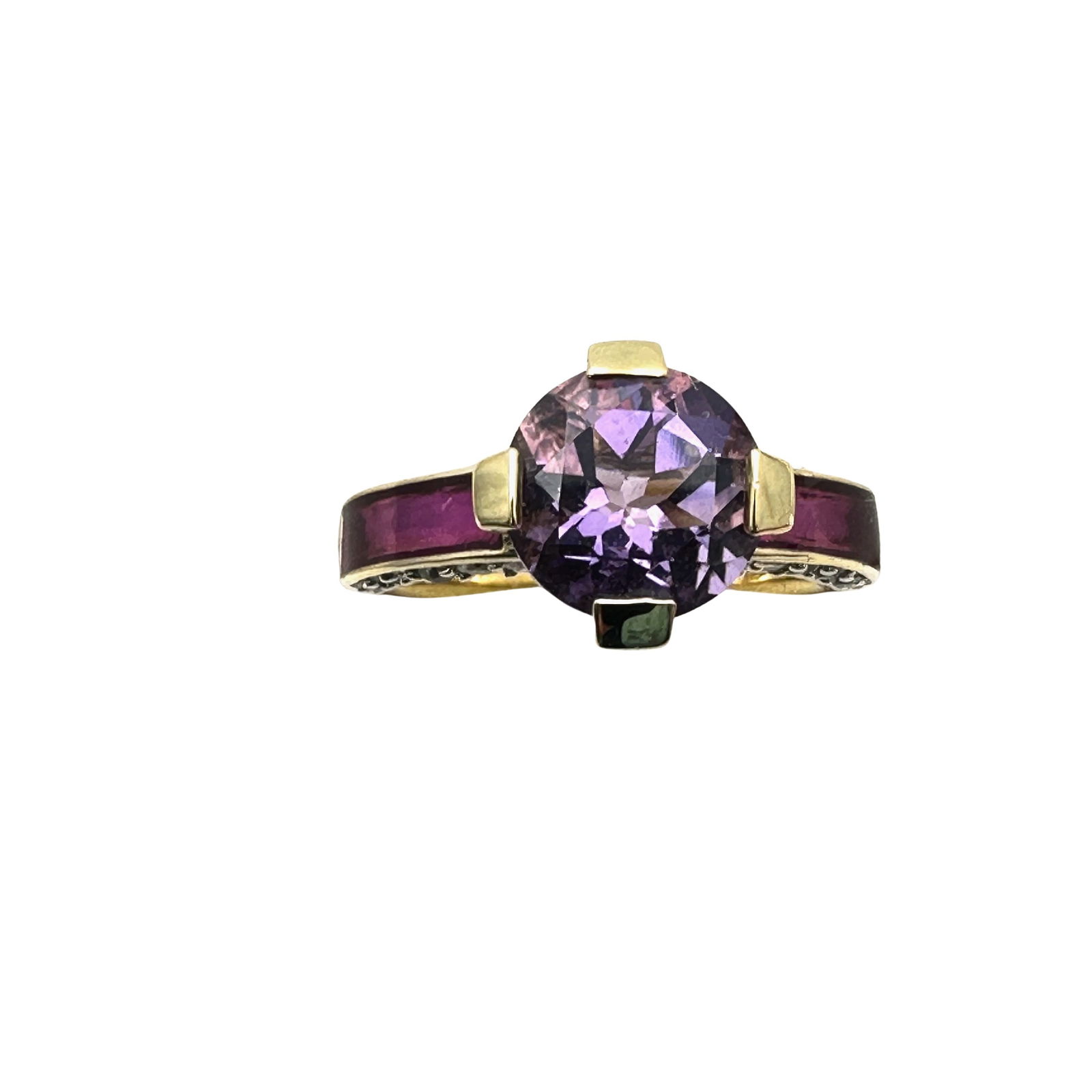 Gold Over Sterling Silver Purple Amethyst Ring Size 9 (1 of 2)