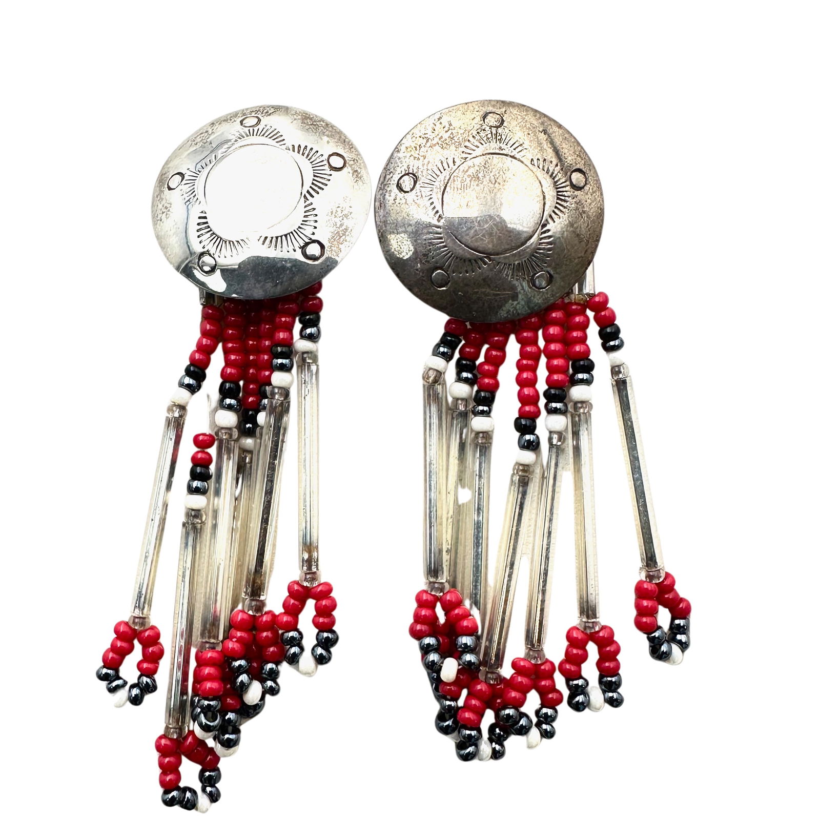 R. Tom Sterling Navajo Earrings W/stones