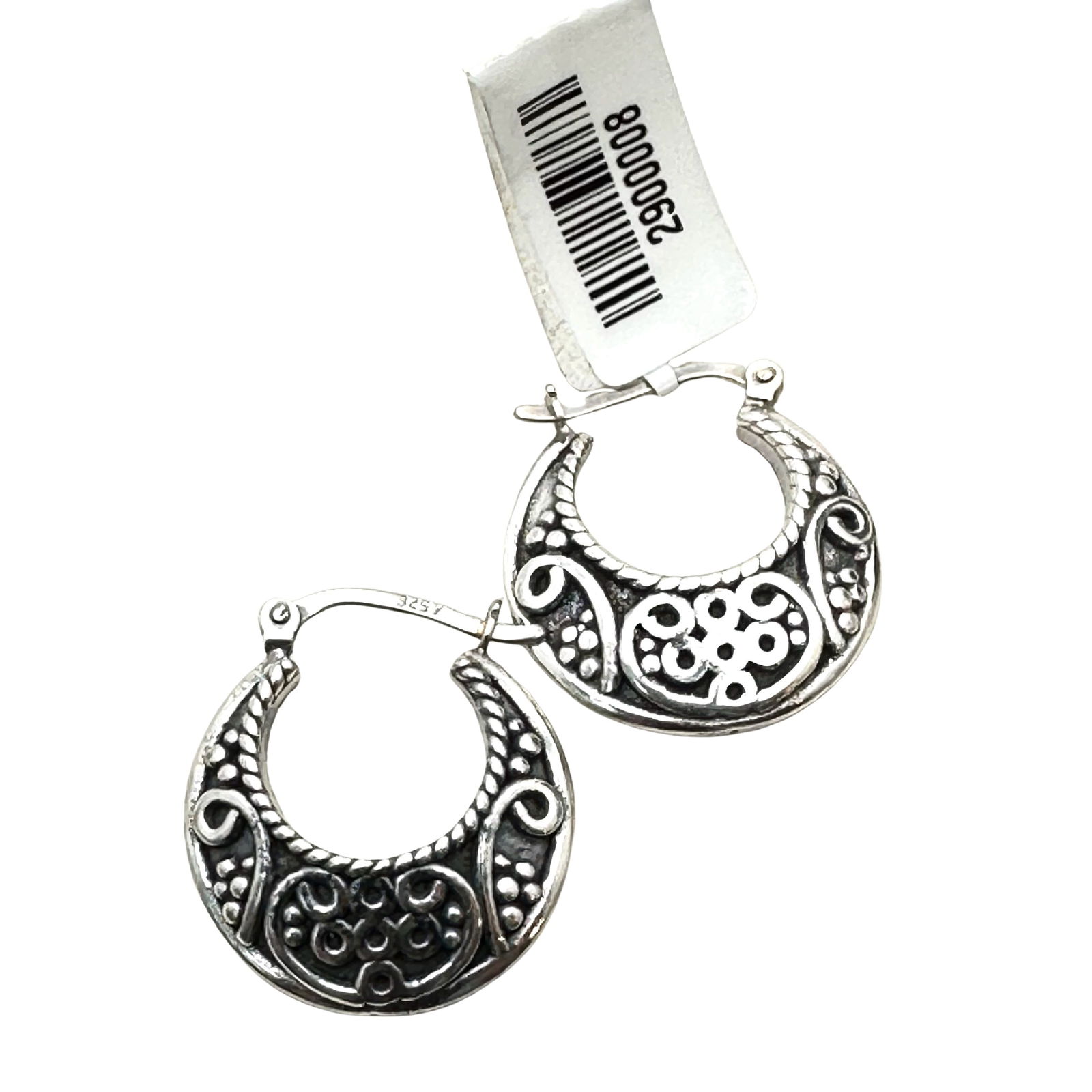 Sterling Silver Pierced Earrings Hoops Celtic Design (1 of 2)