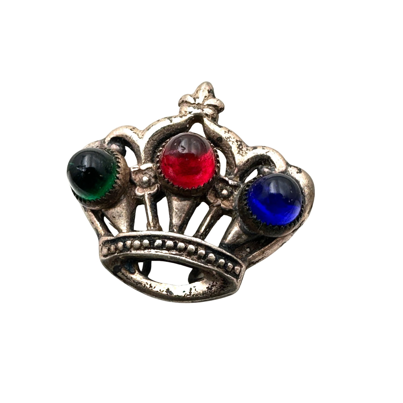 Antique Vintage Small Sterling Silver Cross Pin Brooch Bullet Glass Stones: Antique Vintage Small Sterling Silver Cross Pin Brooch Bullet Glass Stones