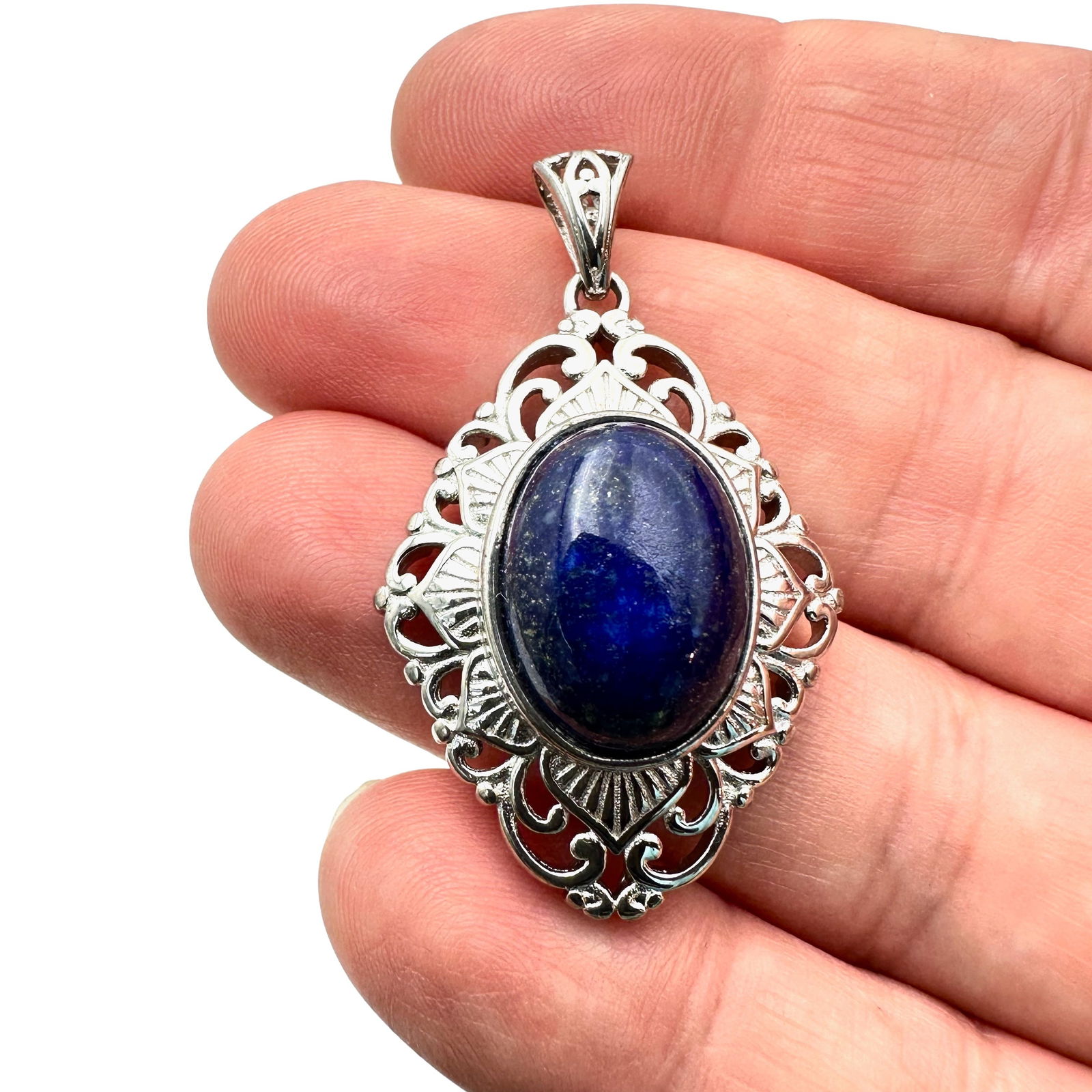 Blue Lapis Lazuli Sterling Silver Pendant For Necklace (1 of 2)