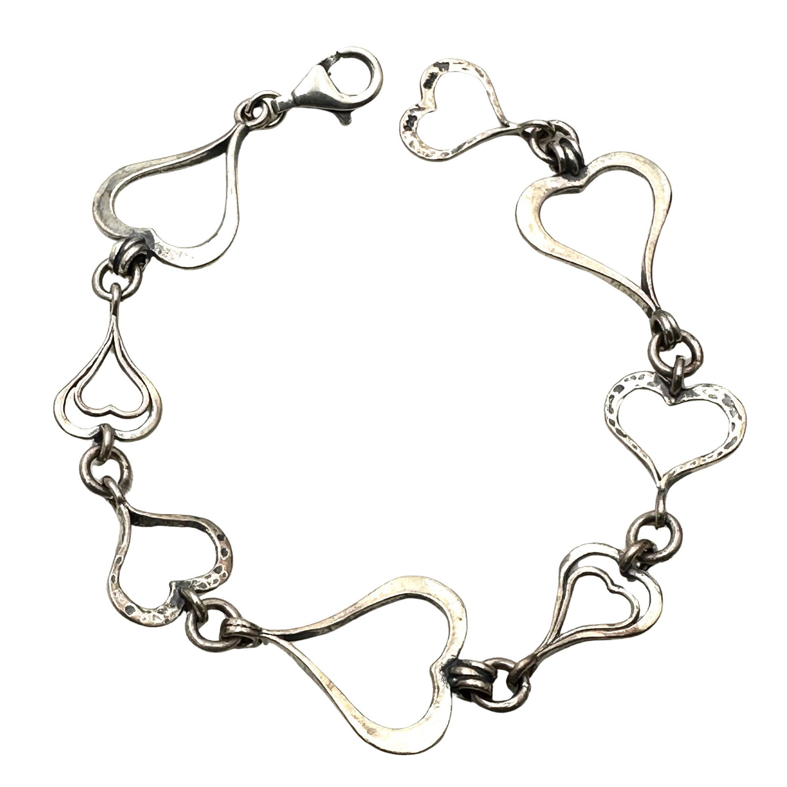 Silpada Sterling Silver Heart Link Bracelet 7 Inch Length (1 of 2)