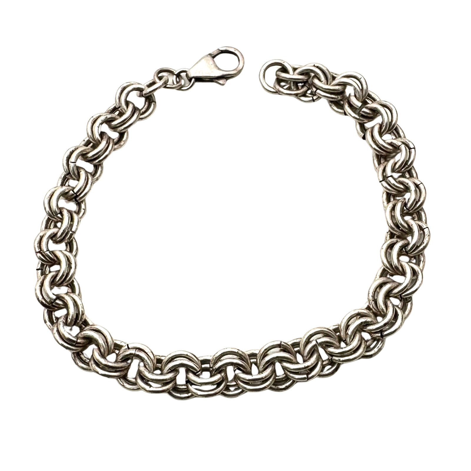 Vintage Sterling Silver Charm Bracelet Ready for Charms 7.25 Inch 22 Grams: Vintage Sterling Silver Charm Bracelet Ready for Charms 7.25 Inch 22 Grams
