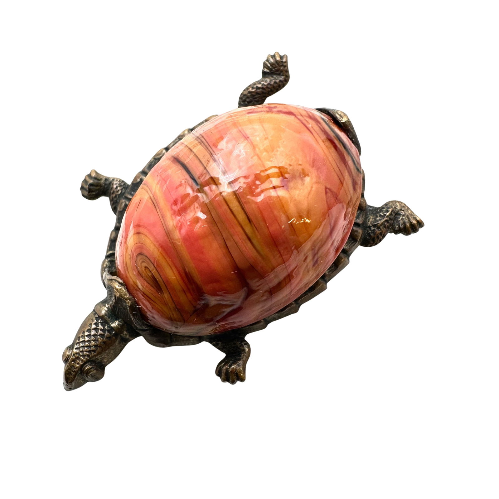 Antique Italian Art Glass Turtle Brooch C Clasp 1.5 Inch (1 of 2)