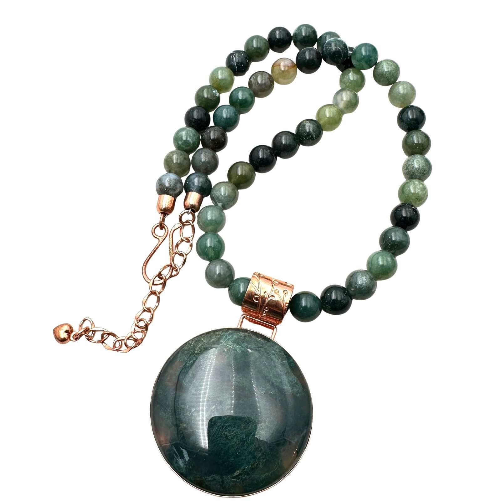 Jay King Mine Finds DTR Green Gemstone Copper Pendant Necklace 16 to 18 Inch: Jay King Mine Finds DTR Green Gemstone Copper Pendant Necklace 16 to 18 Inch