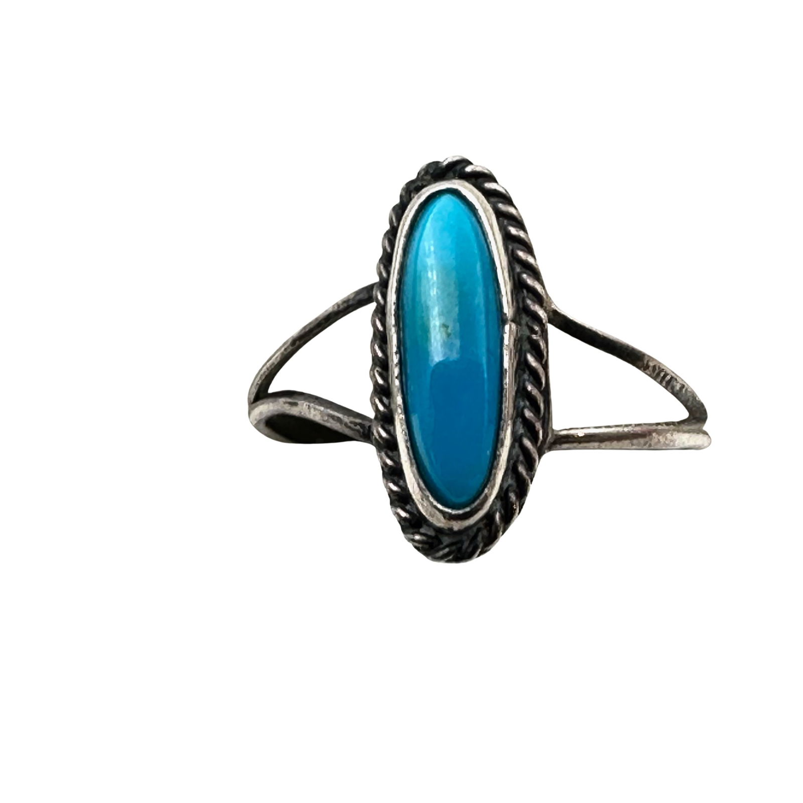 American Southwest Turquoise Sterling Silver Ring Size 7.5 Inch (1 of 2)