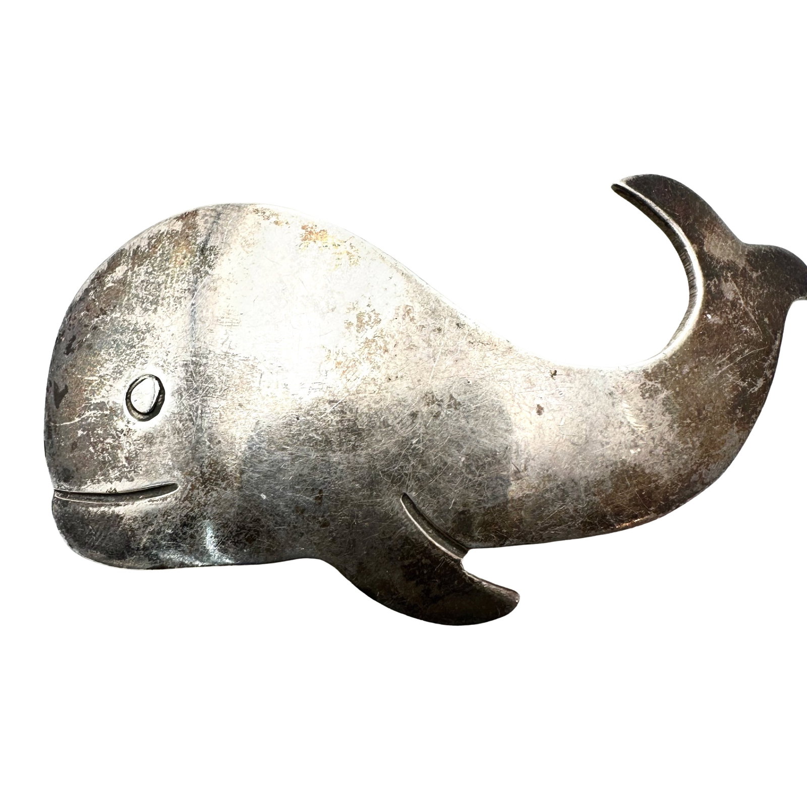 Vintage Mexico Sterling Silver Whale Fish Brooch Pin 2.5 Inch 12 Grams: Vintage Mexico Sterling Silver Whale Fish Brooch Pin 2.5 Inch 12 Grams