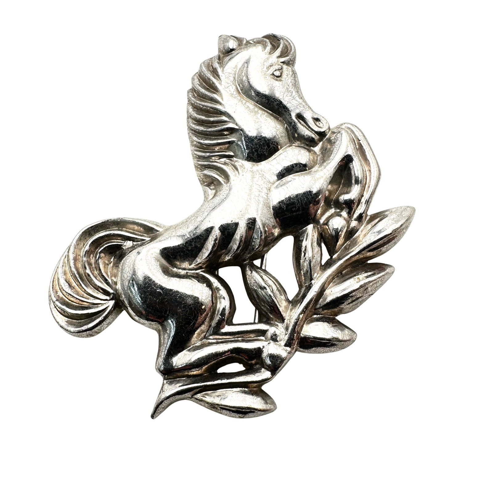 Vintage Silson Rare Horse Fur Dress Clip Silver Tone Metal WWII Era 3 Inch Rare Find: Vintage Silson Rare Horse Fur Dress Clip Silver Tone Metal WWII Era 3 Inch Rare Find