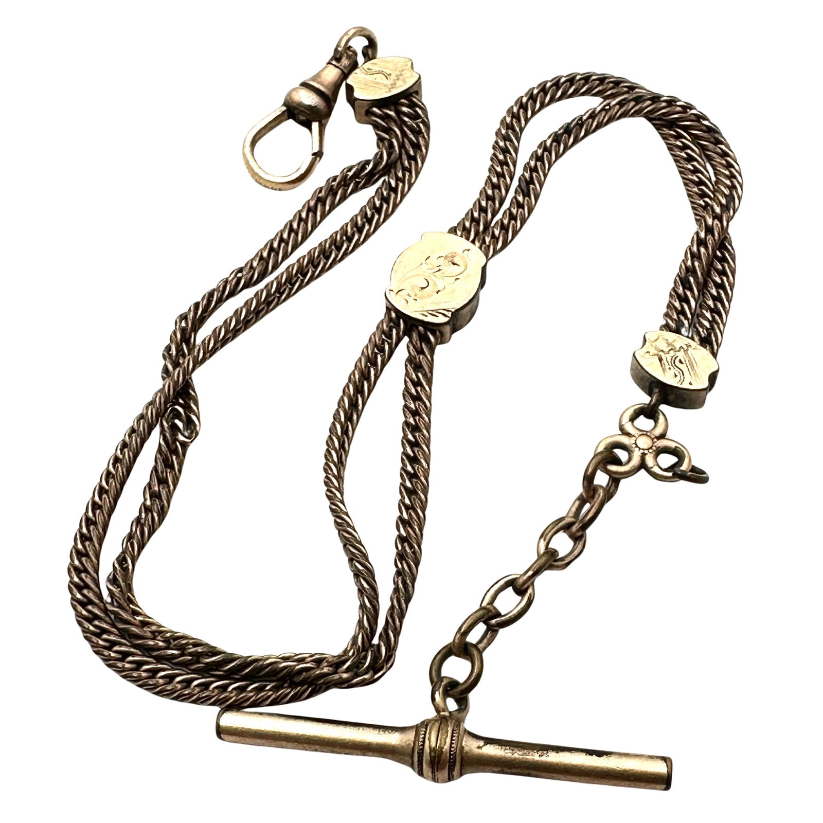 Antique Gold Filled Pocket Watch Chain 11 Inch Length Working Slide: Antique Gold Filled Pocket Watch Chain 11 Inch Length Working Slide