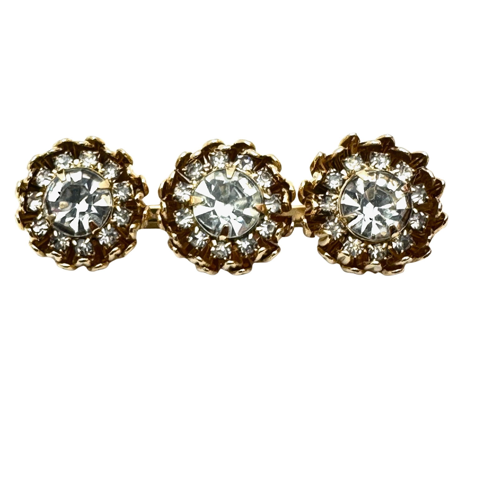 Vintage Alice Caviness Clear Rhinestone Gold Tone Brooch Pin 2 Inch: Vintage Alice Caviness Clear Rhinestone Gold Tone Brooch Pin 2 Inch