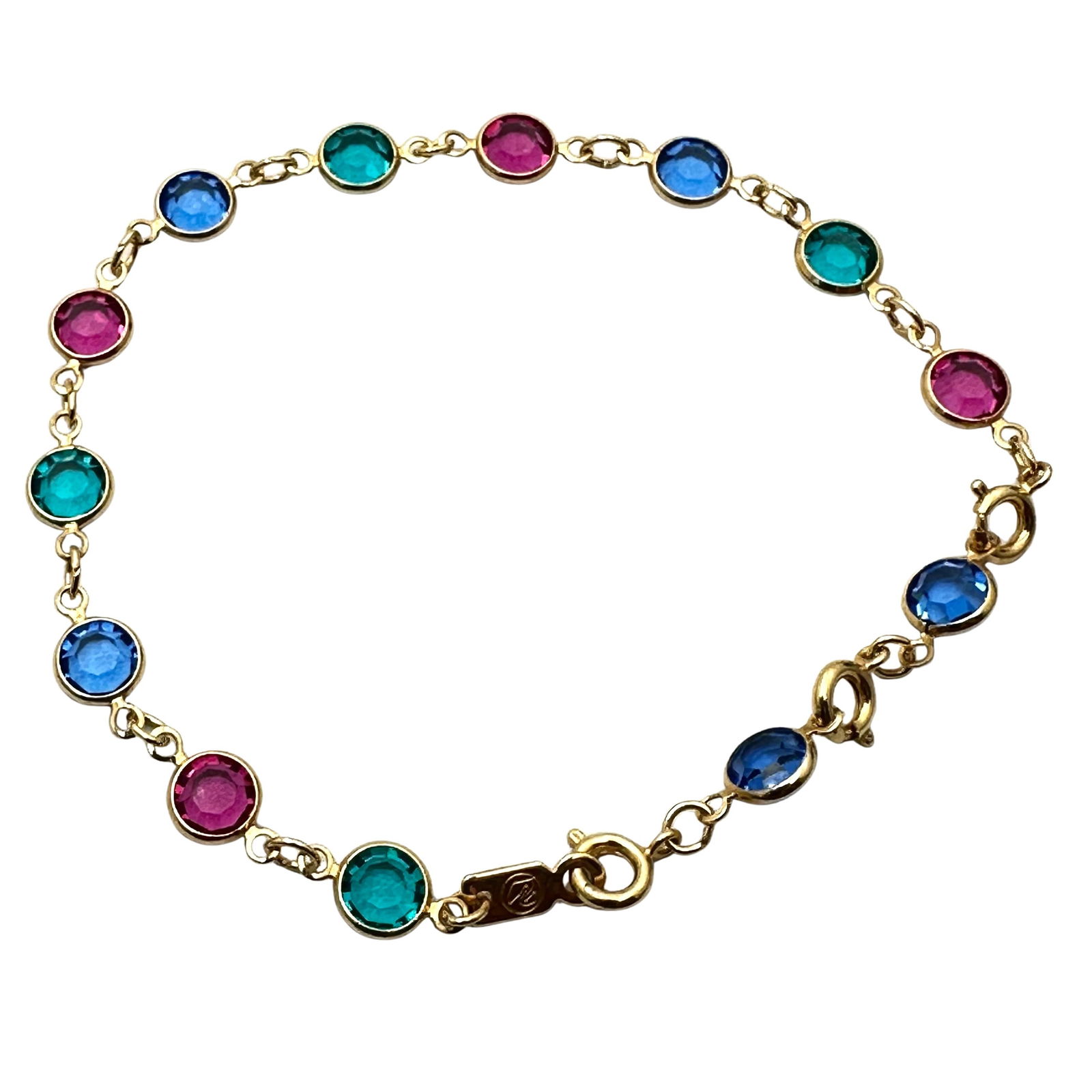 Vintage Swarovski Crystal Swan Hallmark Gold Plated 8 Inch Bracelet (1 of 2)